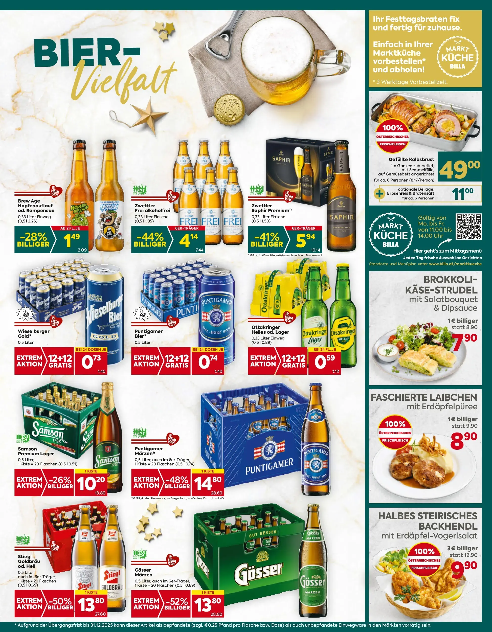 Billa Plus Flugblatt - Niederösterreich von 11.12.2025 - Aktuelle Angebote | Seite: 13 | Produkte: Uhr, Tisch, Bier