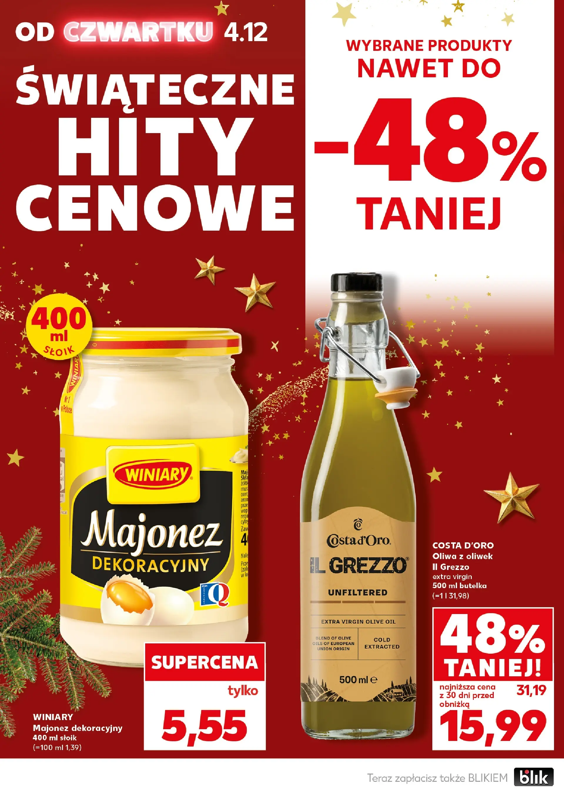 Kaufland gazetka - Super Weekend od 06.12.2025 - od jutra PDF | Strona: 4 | Produkty: Ocet, Oliwa z oliwek, Majonez