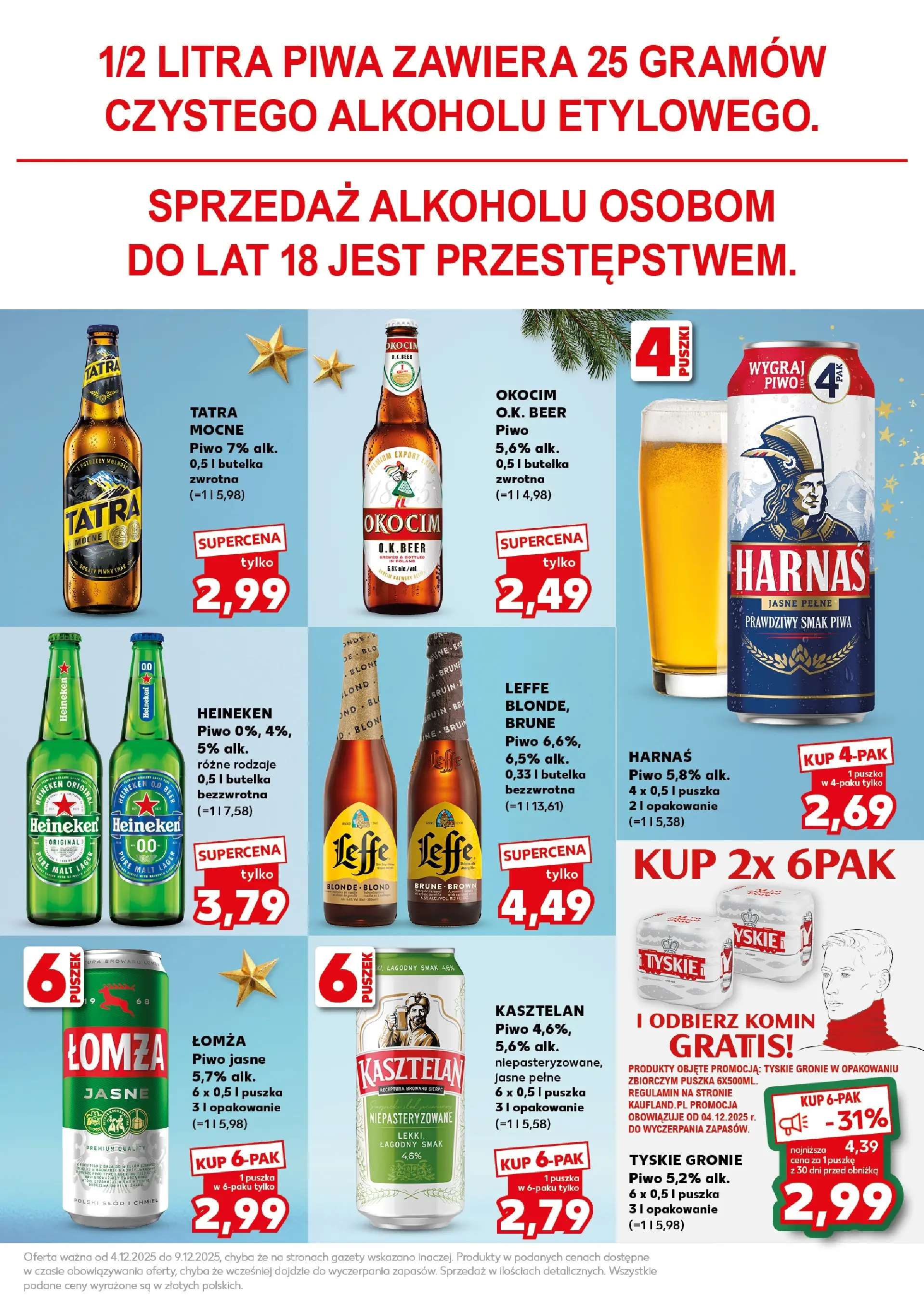 Kaufland gazetka - Super Weekend od 06.12.2025 - od jutra PDF | Strona: 23 | Produkty: Tyskie, Harnaś, Piwo, Heineken