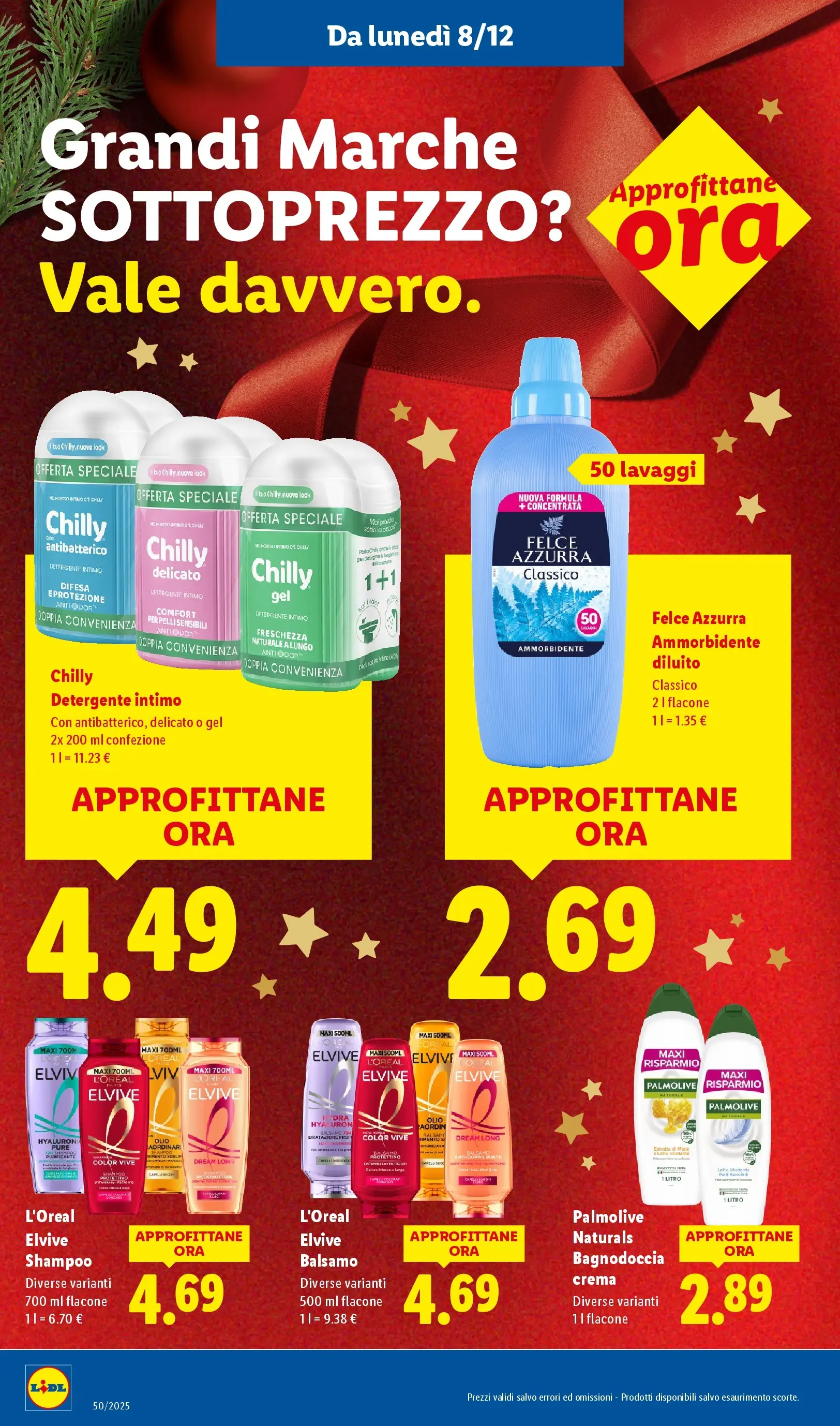 LIDL volantino della prossima settimana dal ﻿04/12/2025﻿ 📣 | Pagina: 8 | Prodotti: Shampoo, Detergente, Intimo, Olio