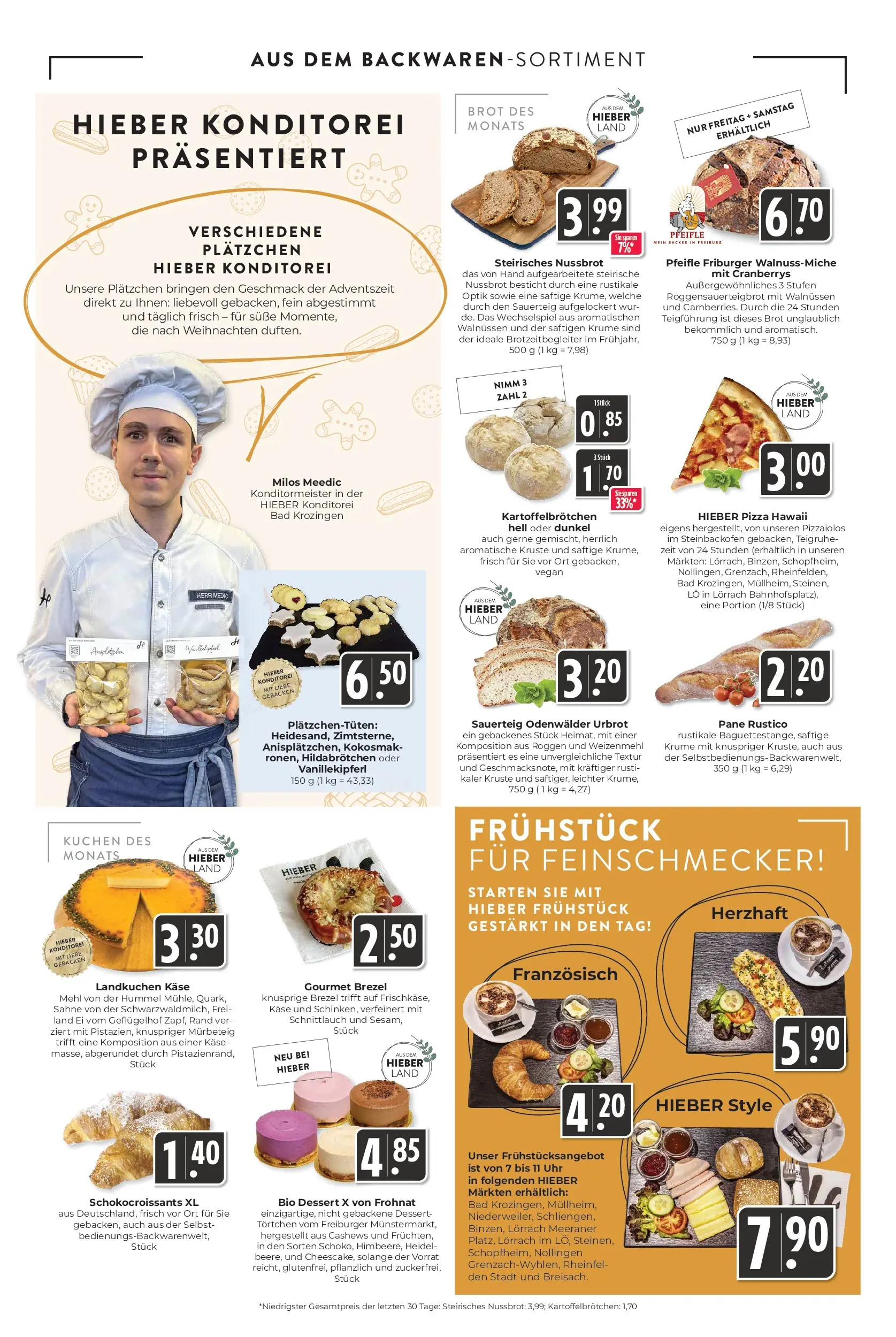 Entdecke - Hieber's Frischecenter: Meine Woche (ab 07.12.2025) zum Blättern | Seite: 6 | Produkte: Käse, Brot, Pizza, Kuchen