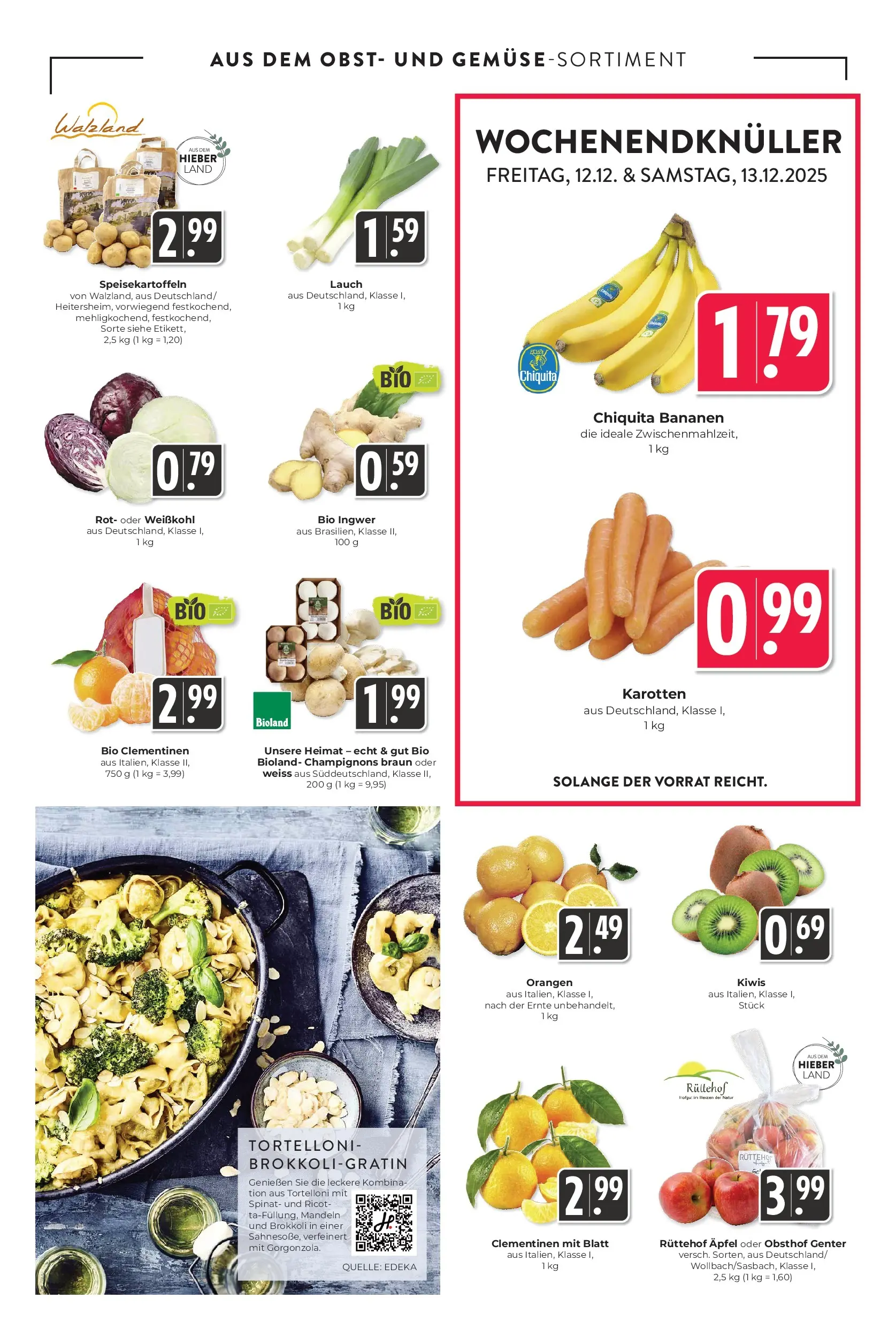 Entdecke - Hieber's Frischecenter: Meine Woche (ab 07.12.2025) zum Blättern | Seite: 7 | Produkte: Bananen, Orangen, Champignons, Obst