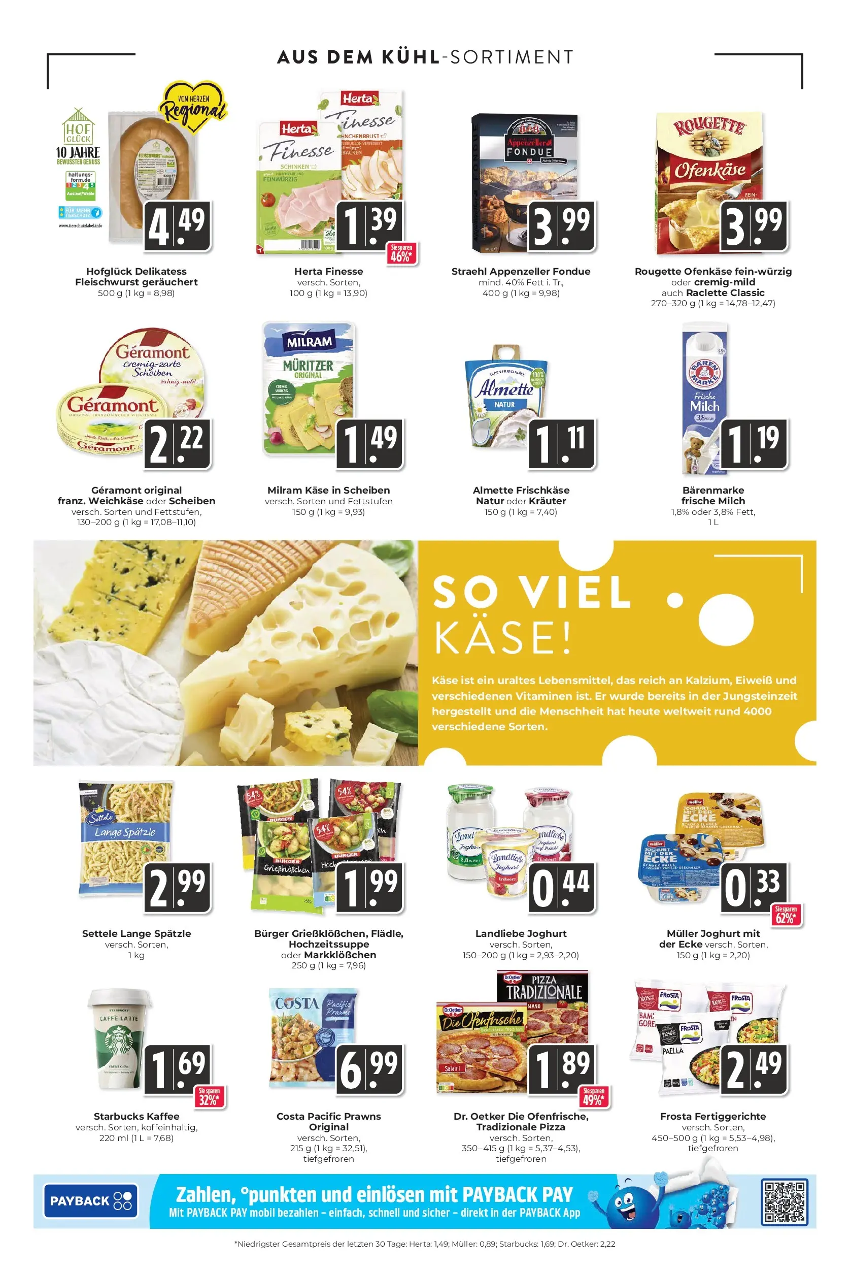 Entdecke - Hieber's Frischecenter: Meine Woche (ab 07.12.2025) zum Blättern | Seite: 11 | Produkte: Käse, Landliebe joghurt, Schinken, Herta finesse