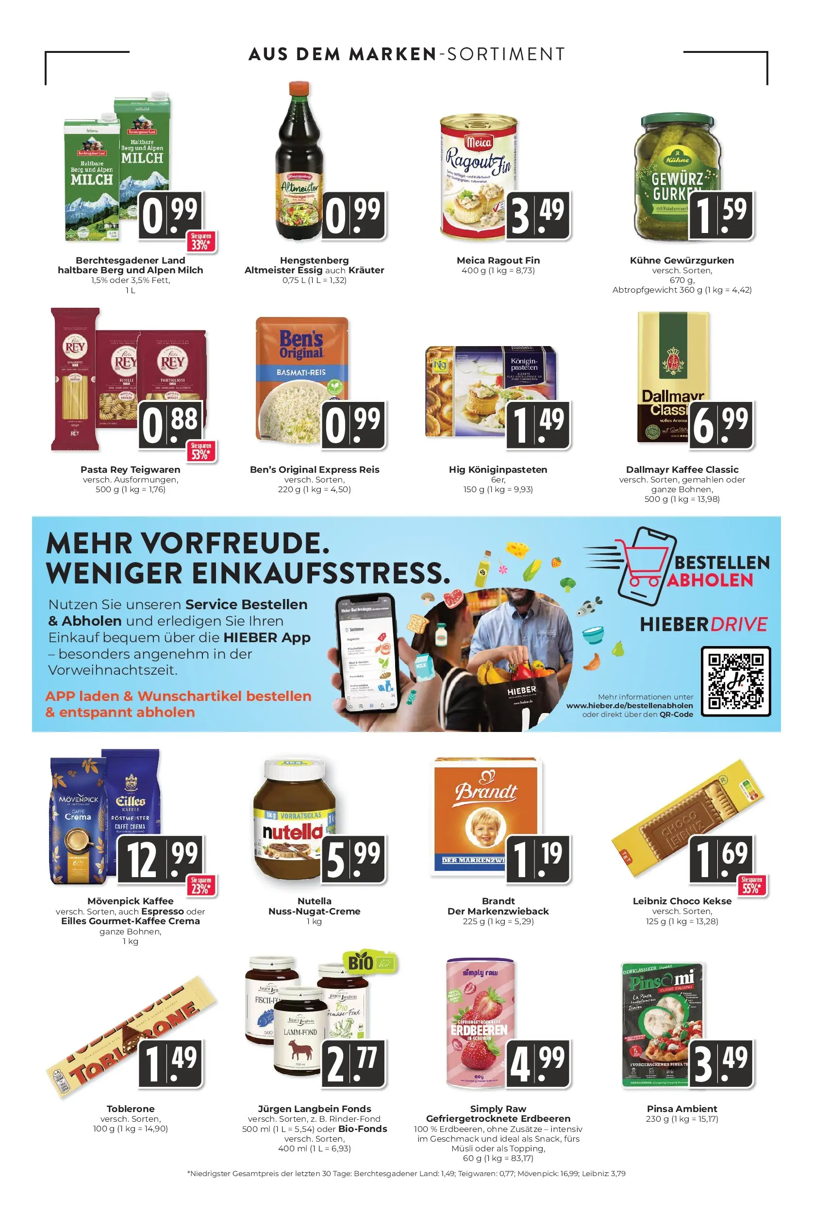 Entdecke - Hieber's Frischecenter: Meine Woche (ab 07.12.2025) zum Blättern | Seite: 12 | Produkte: Musli, Meica, Nutella, Pasta