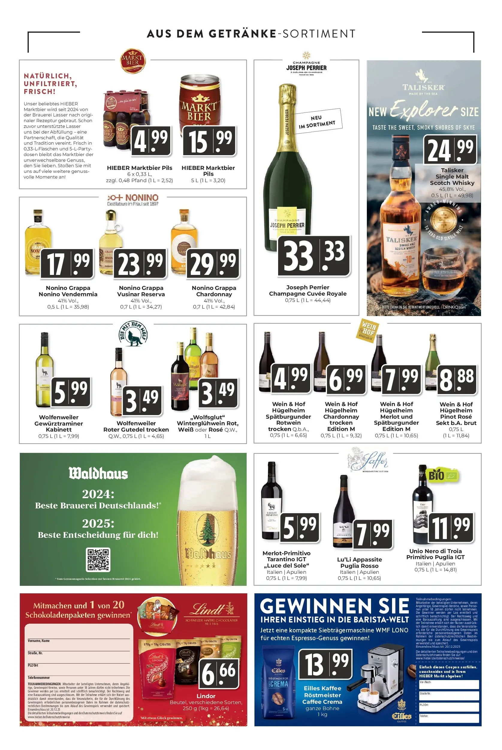 Entdecke - Hieber's Frischecenter: Meine Woche (ab 07.12.2025) zum Blättern | Seite: 13 | Produkte: Whisky, Öl, Lindt, Telefon