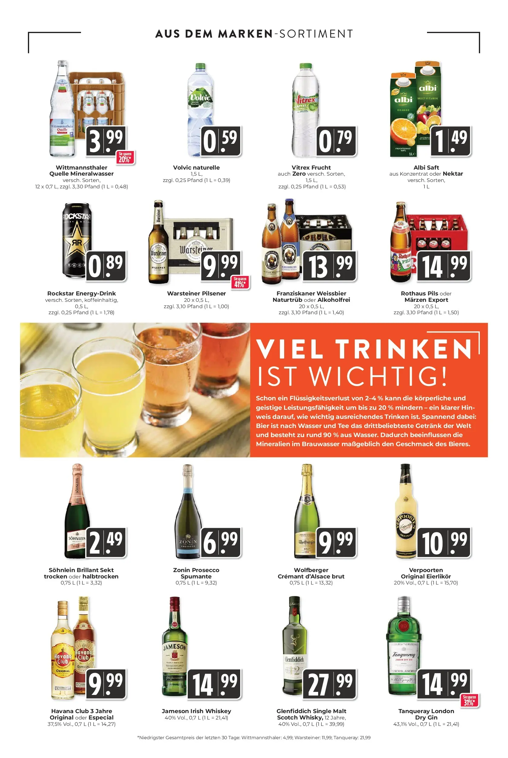 Entdecke - Hieber's Frischecenter: Meine Woche (ab 07.12.2025) zum Blättern | Seite: 14 | Produkte: Bier, Mineralwasser, Prosecco, Tee