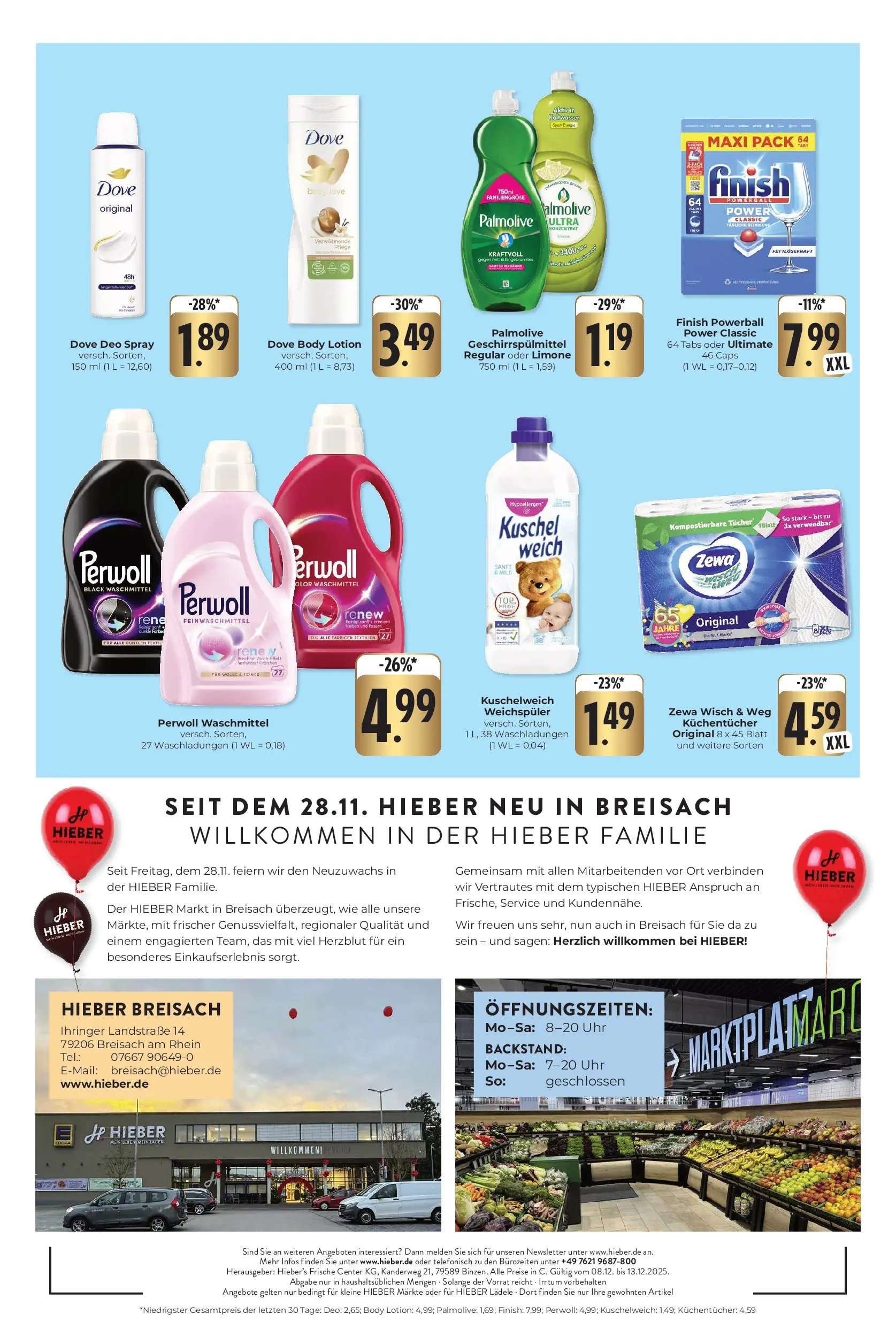 Entdecke - Hieber's Frischecenter: Meine Woche (ab 07.12.2025) zum Blättern | Seite: 16 | Produkte: Perwoll, Zewa, Finish, Weichspüler