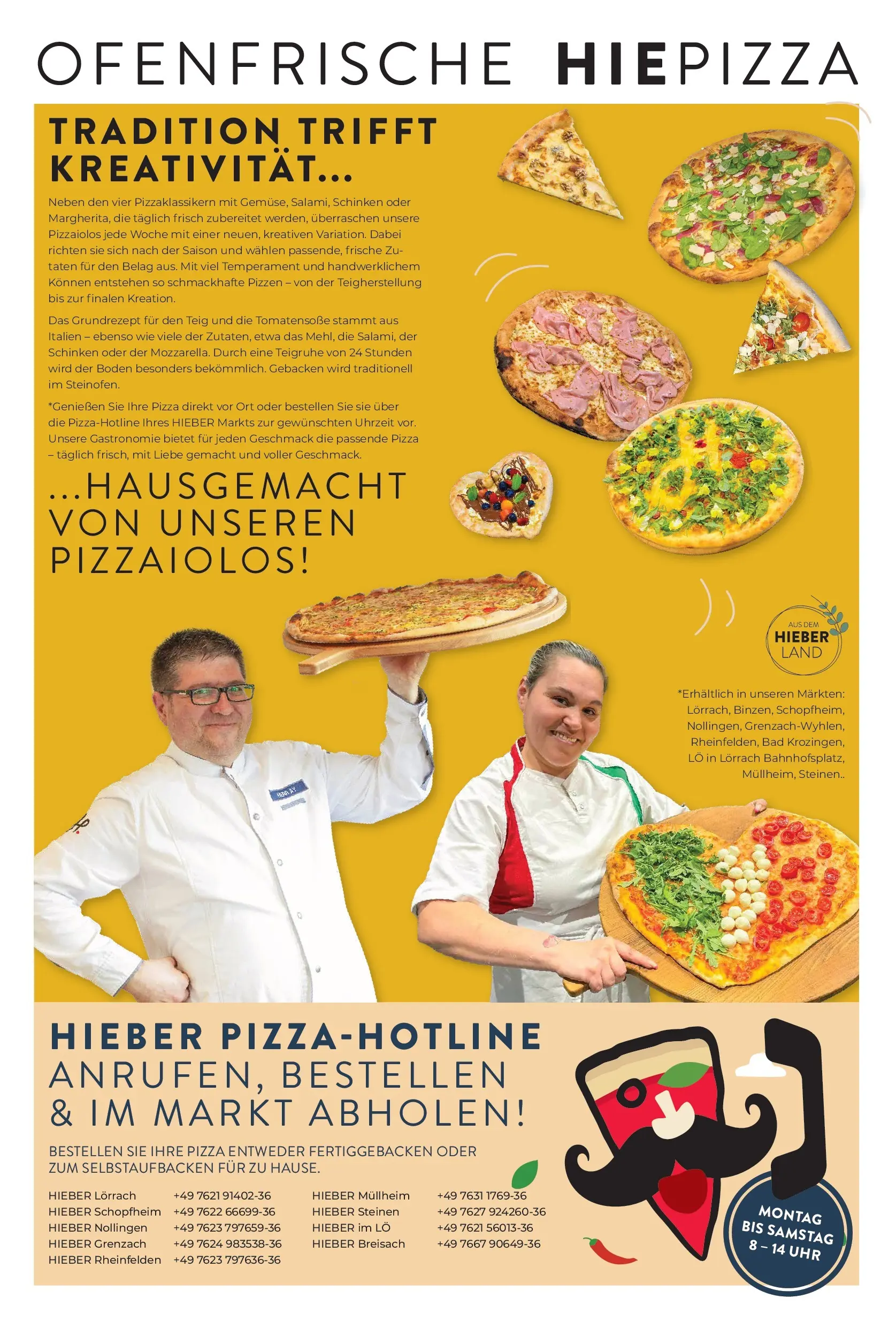 Entdecke - Hieber's Frischecenter: Meine Woche (ab 07.12.2025) zum Blättern | Seite: 19 | Produkte: Bad, Ofenfrische, Pizza, Uhr