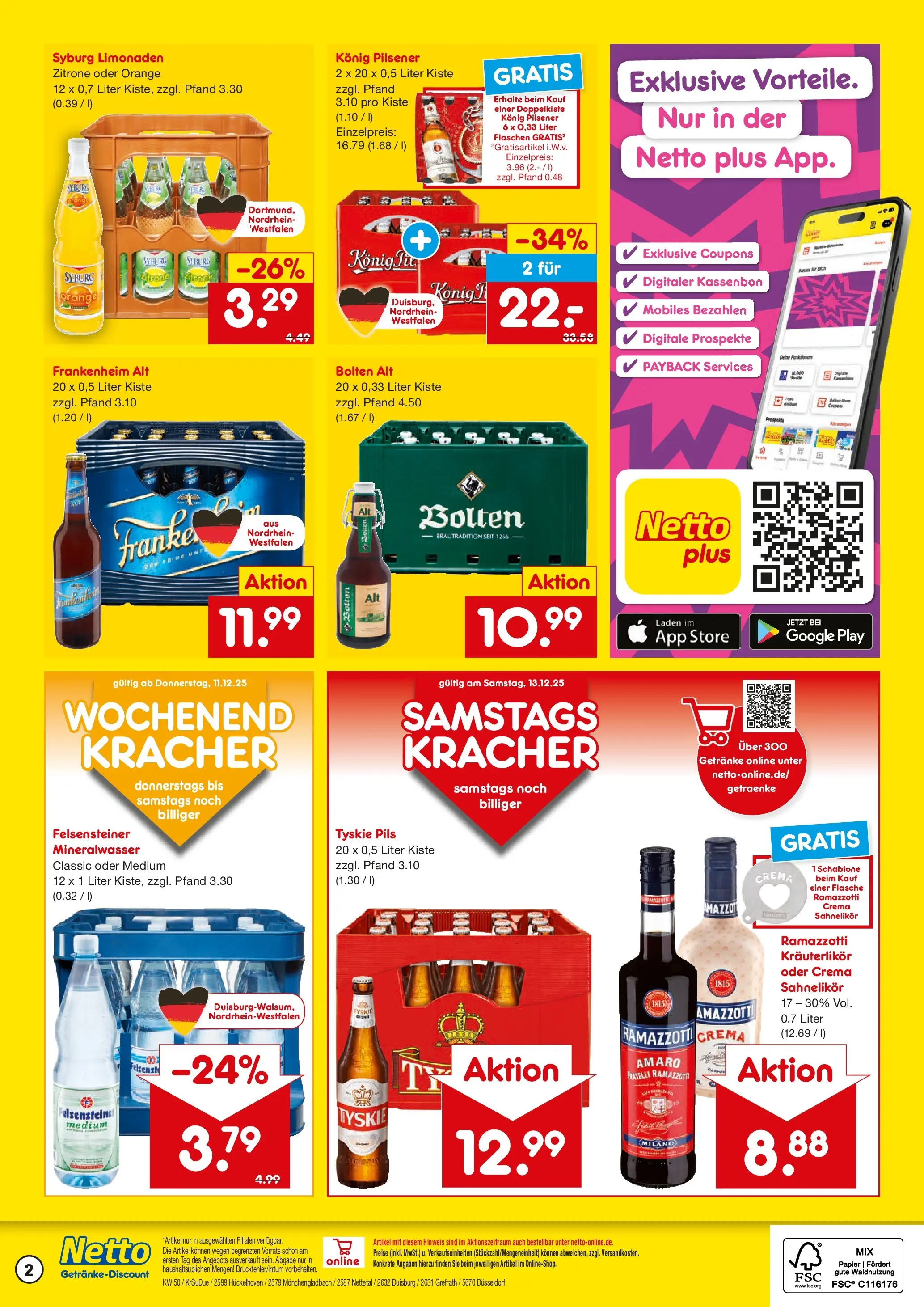 Netto Marken-Discount prospekt Mönchengladbach	 (ab 07.12.2025) » Angebote | Seite: 2 | Produkte: Tyskie, Konig pilsener, Mineralwasser, Zitrone