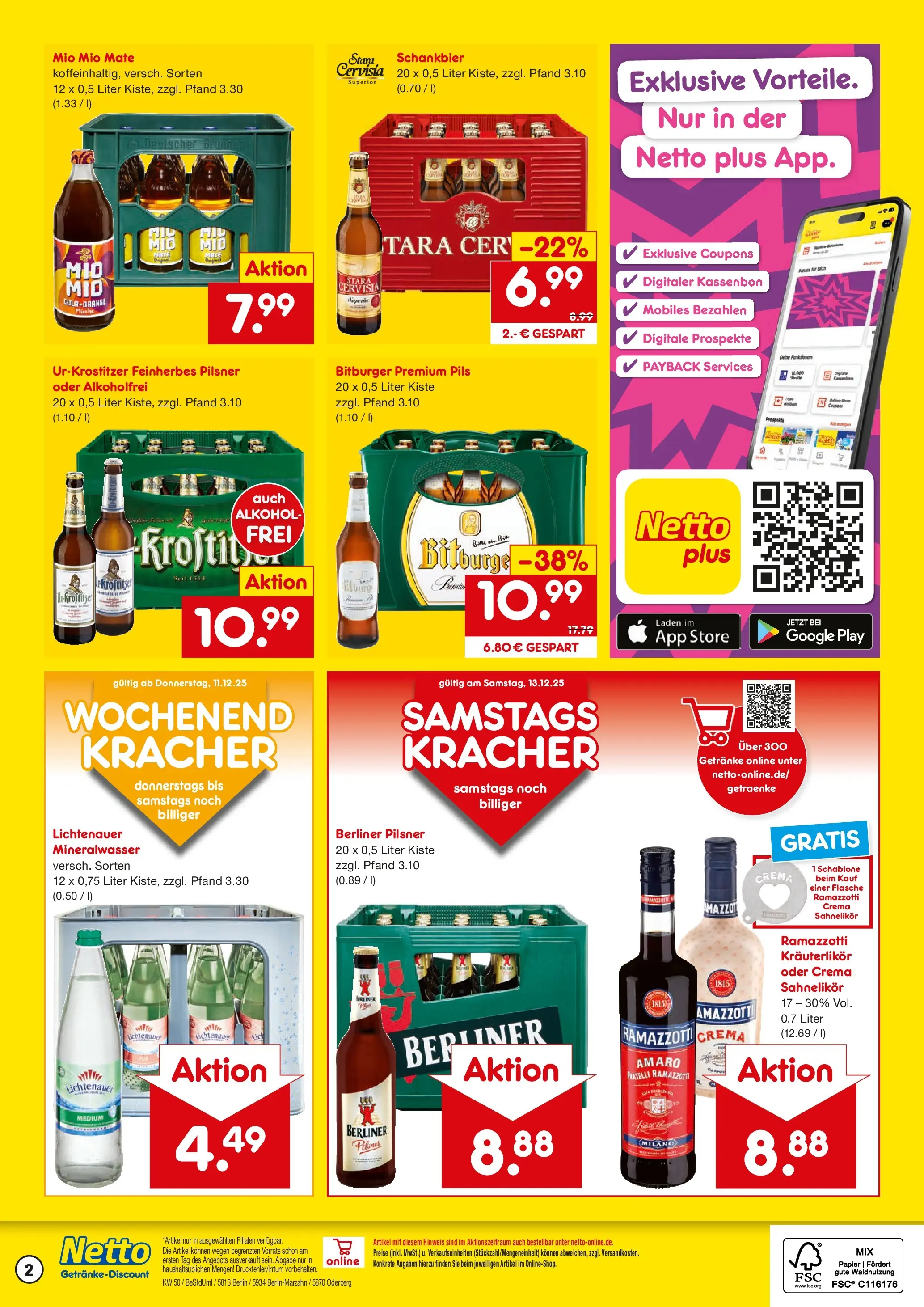 Netto Marken-Discount prospekt Berlin	 (ab 07.12.2025) » Angebote | Seite: 2 | Produkte: Berliner, Pils, Mineralwasser, Berliner pilsner