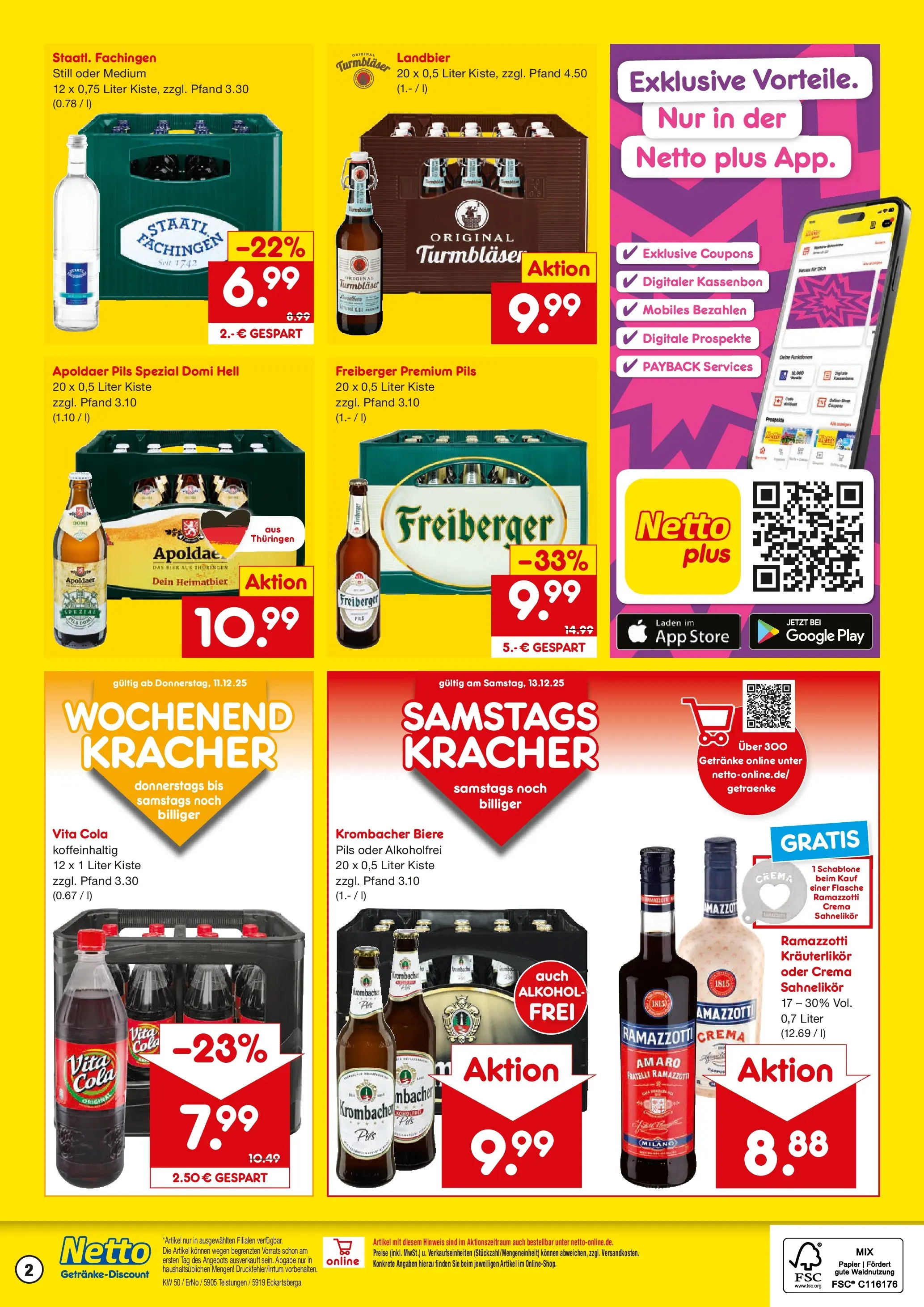 Netto Marken-Discount prospekt Teistungen	 (ab 07.12.2025) » Angebote | Seite: 2 | Produkte: Cola, Pils, Krombacher, Ramazzotti
