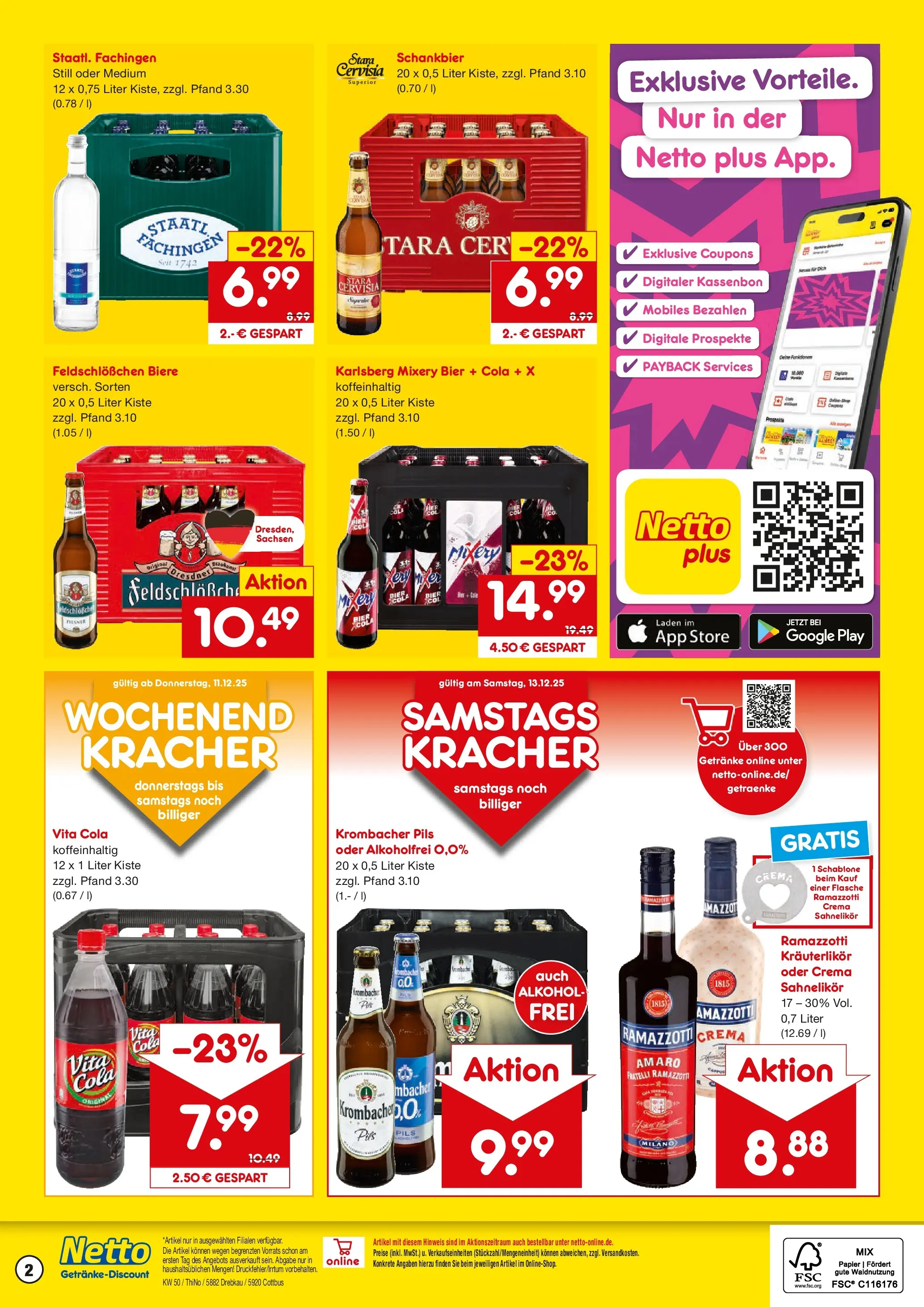 Netto Marken-Discount prospekt Drebkau	 (ab 07.12.2025) » Angebote | Seite: 2 | Produkte: Bier, Pils, Krombacher, Ramazzotti