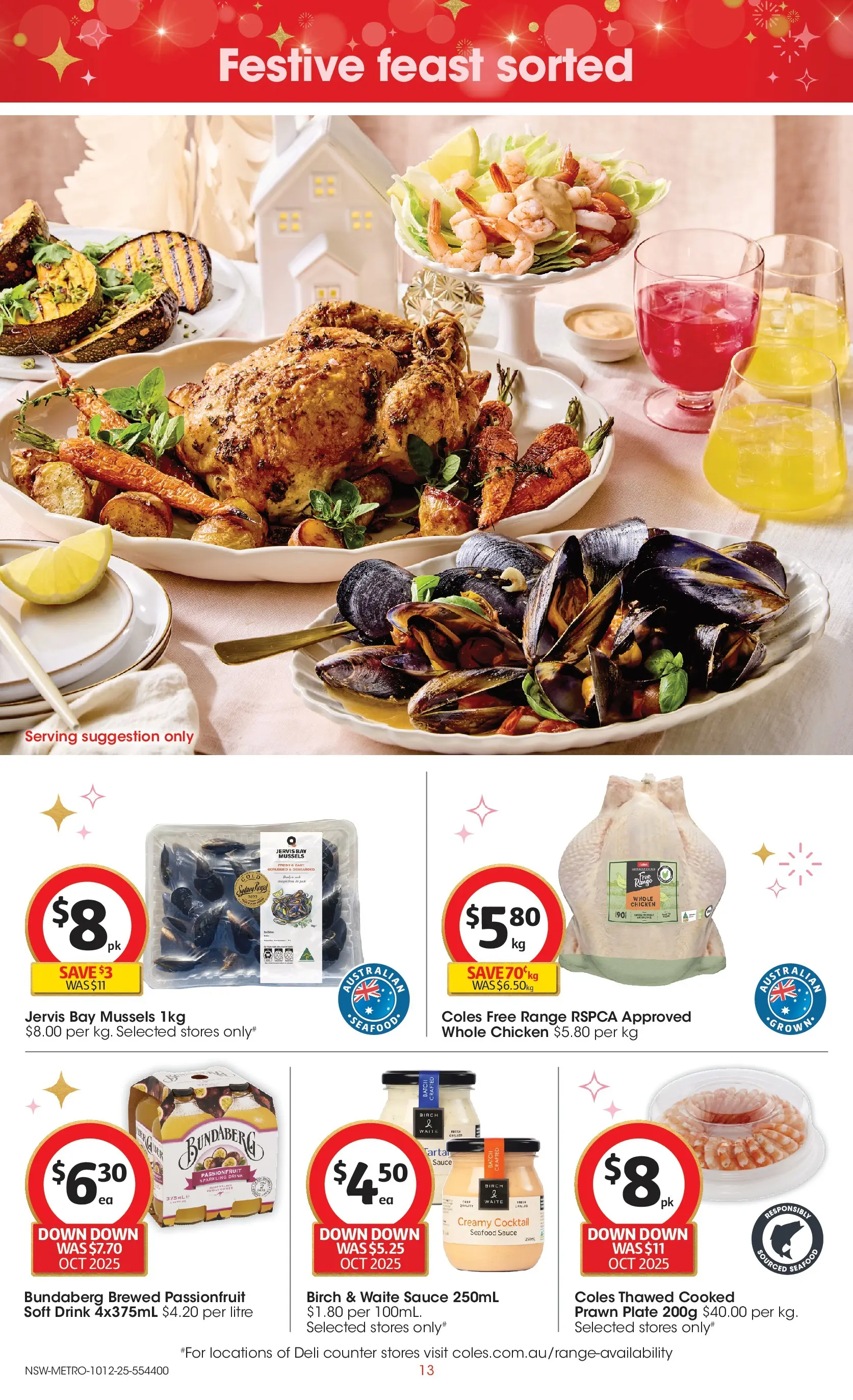 ﻿﻿Coles catalogue valid from 10/12/2025 > Online Australia | Page: 13 | Products: Lobster, Prawns, Sustainable, Seafood