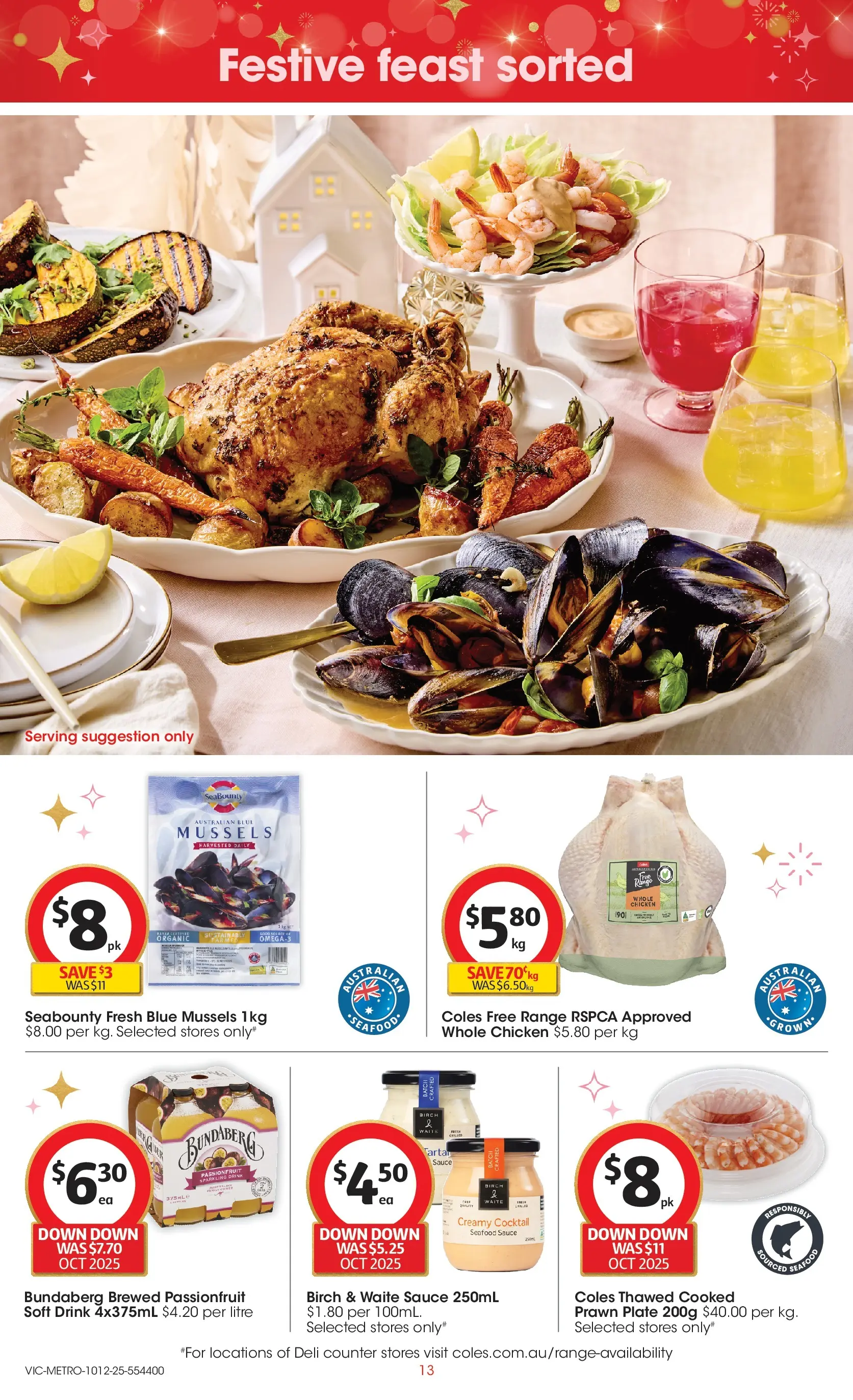 ﻿﻿Coles catalogue valid from 10/12/2025 > Online Australia | Page: 13 | Products: Lobster, Prawns, Sustainable, Seafood
