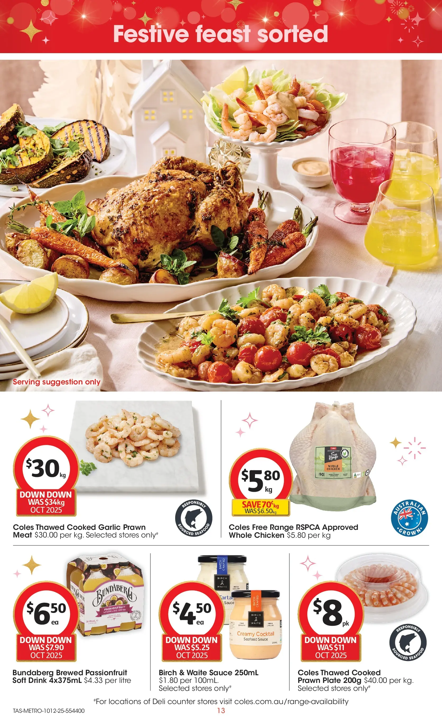 ﻿﻿Coles catalogue valid from 10/12/2025 > Online Australia | Page: 13 | Products: Lobster, Prawns, Sustainable, Seafood