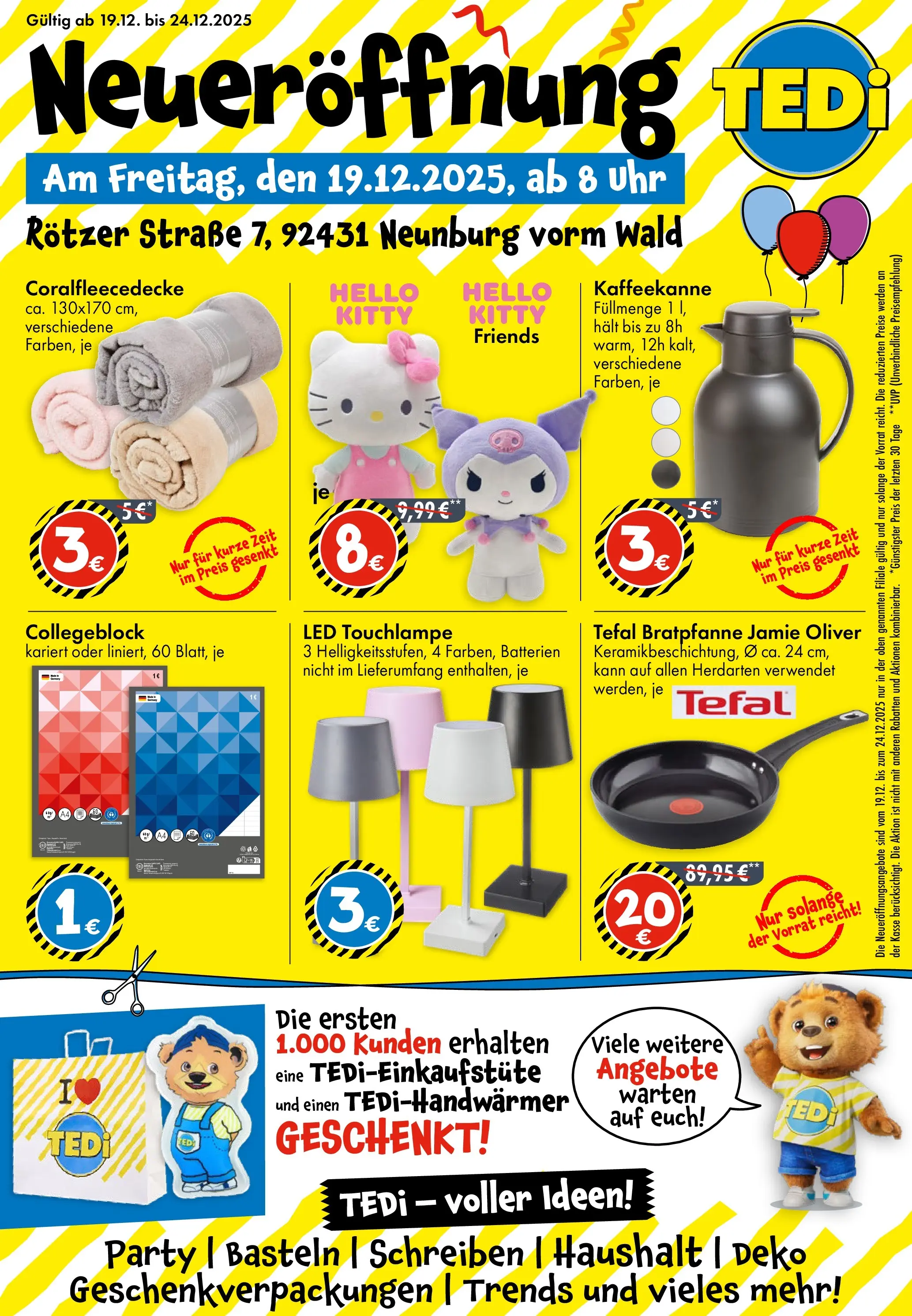 TEDi - Neueröffnung in Neunburg vorm Wald (ab 19.12.2025) zum Blättern | Seite: 1 | Produkte: Batterien, Uhr