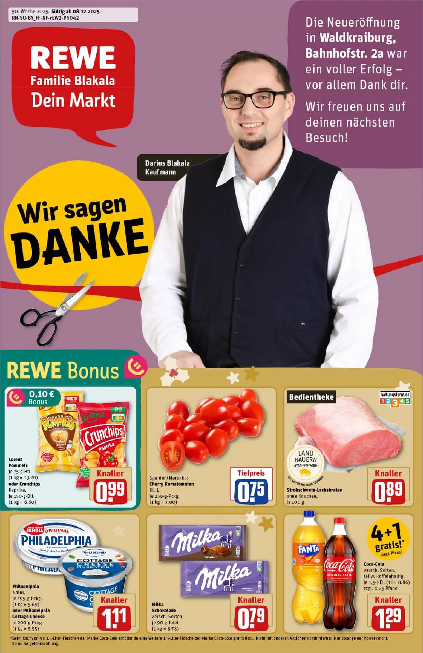 REWE Prospekt ab 07.12.2025 zum Blättern » Angebote | Seite: 1 | Produkte: Coca cola, Milka schokolade, Milka, Paprika