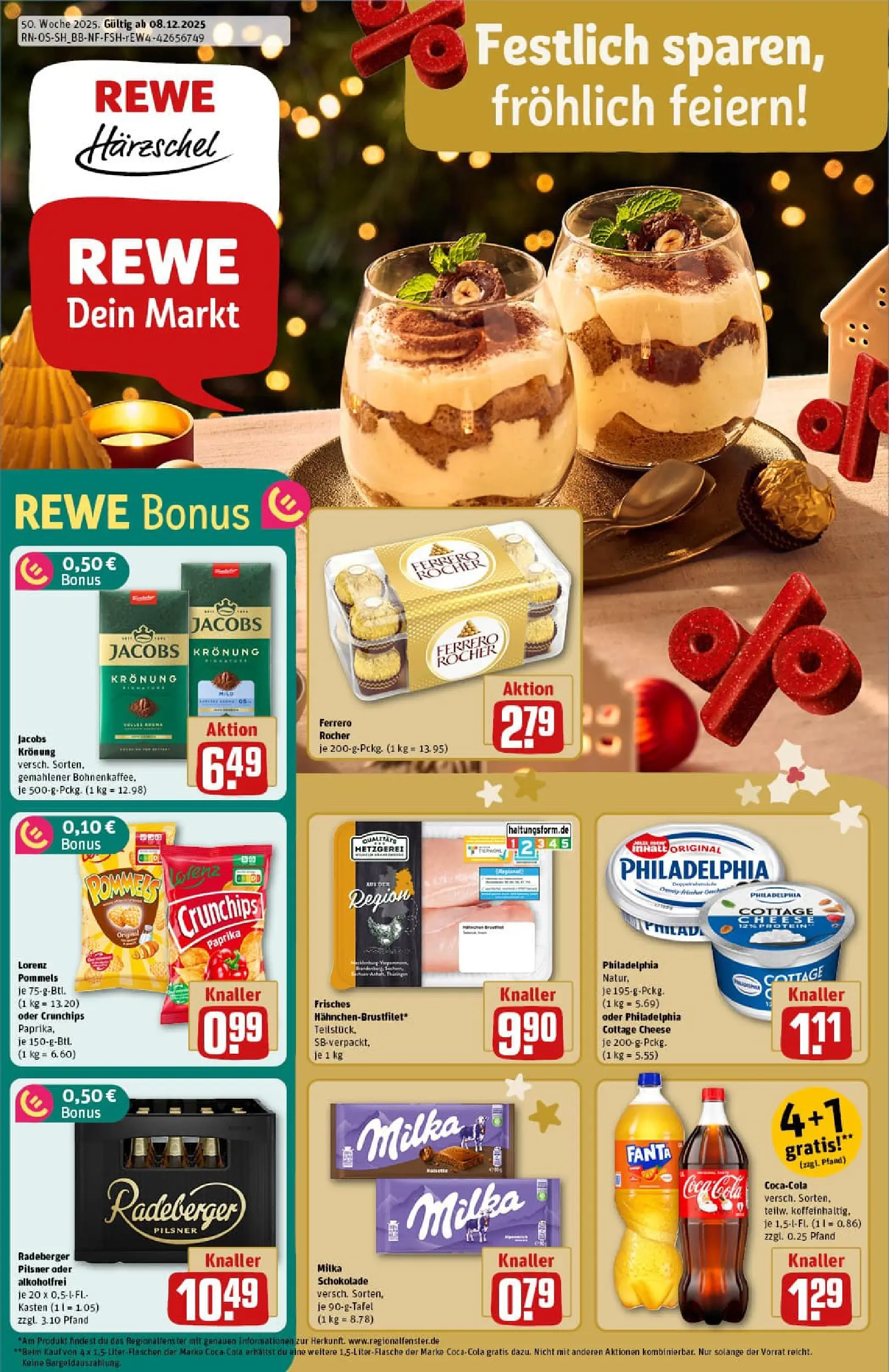 REWE Prospekt ab 07.12.2025 zum Blättern » Angebote | Seite: 1 | Produkte: Coca cola, Ferrero rocher, Schokolade, Milka