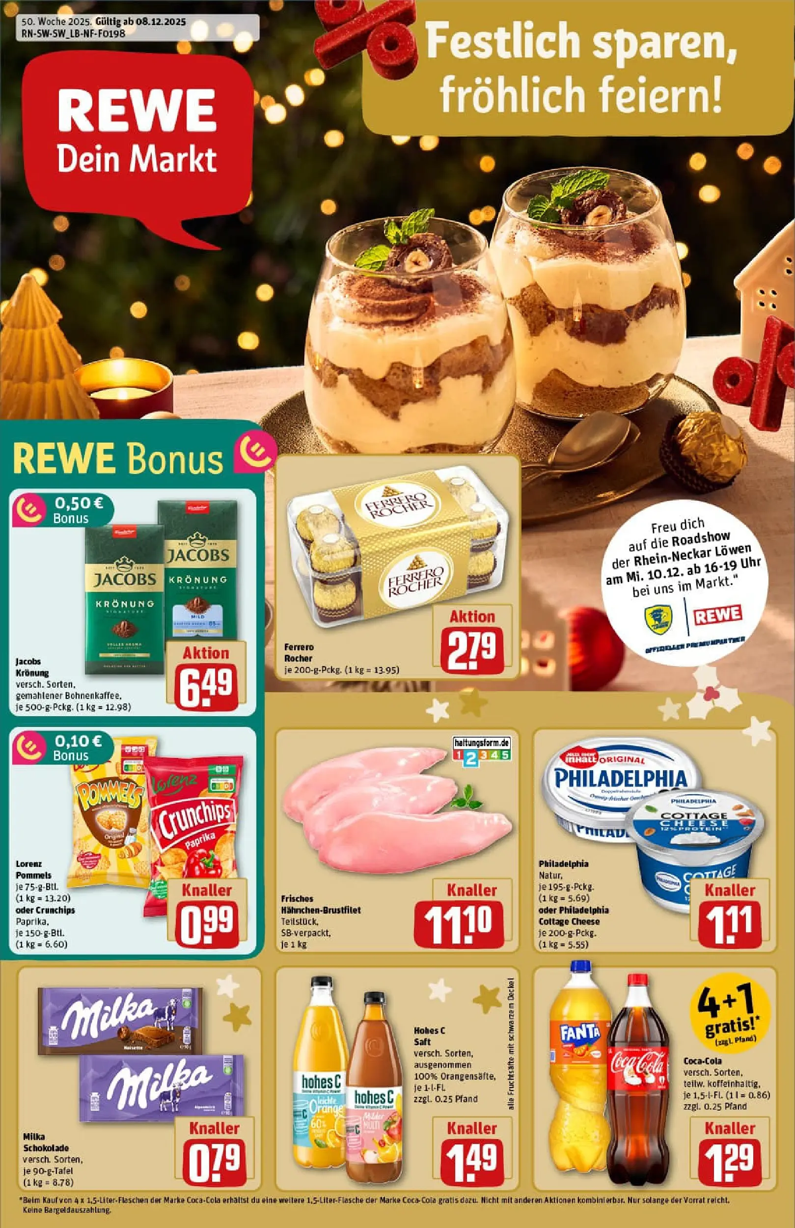 REWE Prospekt ab 07.12.2025 zum Blättern » Angebote | Seite: 1 | Produkte: Ferrero rocher, Cola, Milka schokolade, Paprika