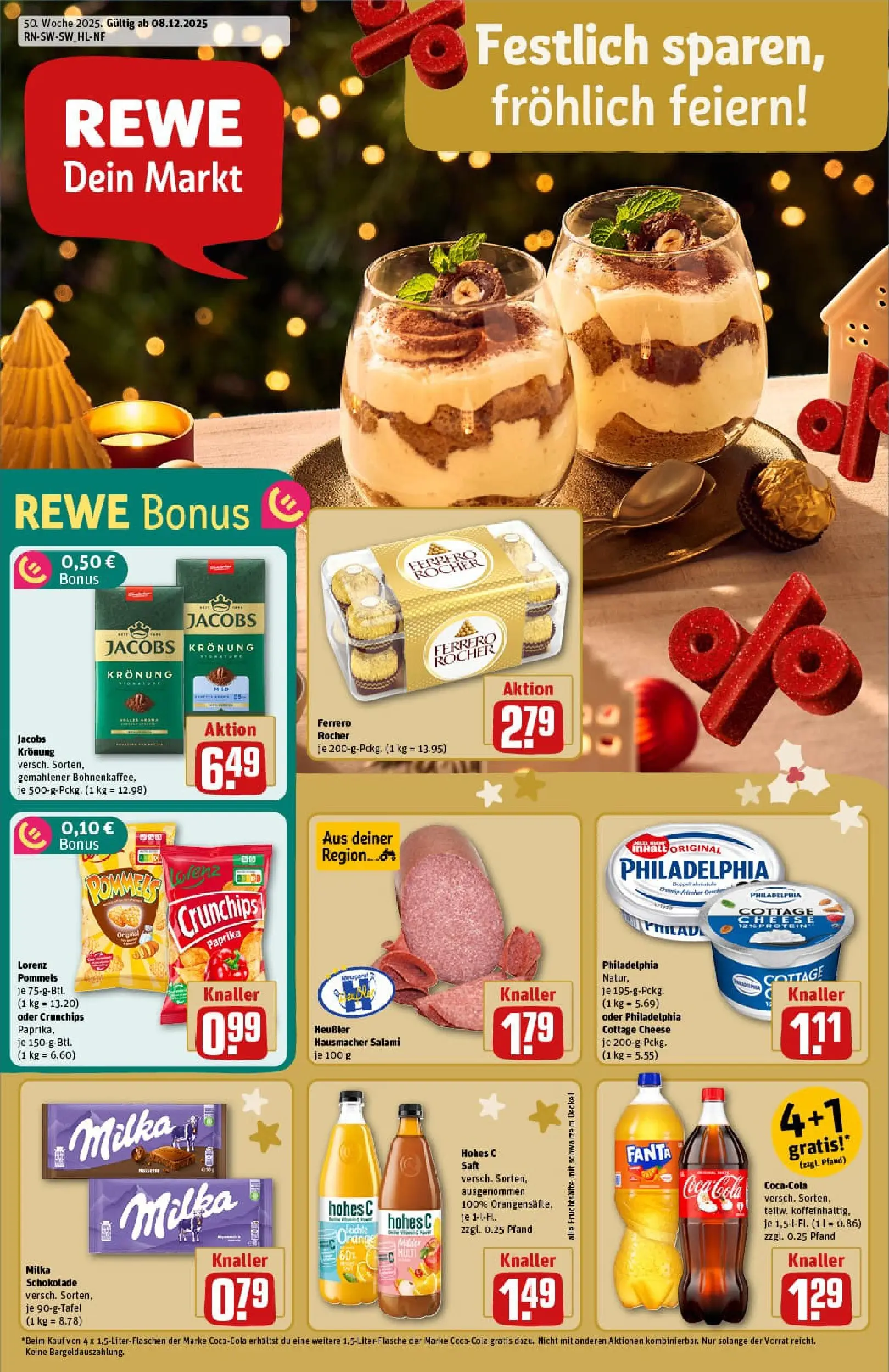 REWE Prospekt ab 07.12.2025 zum Blättern » Angebote | Seite: 3 | Produkte: Philadelphia, Milka, Paprika, Salami