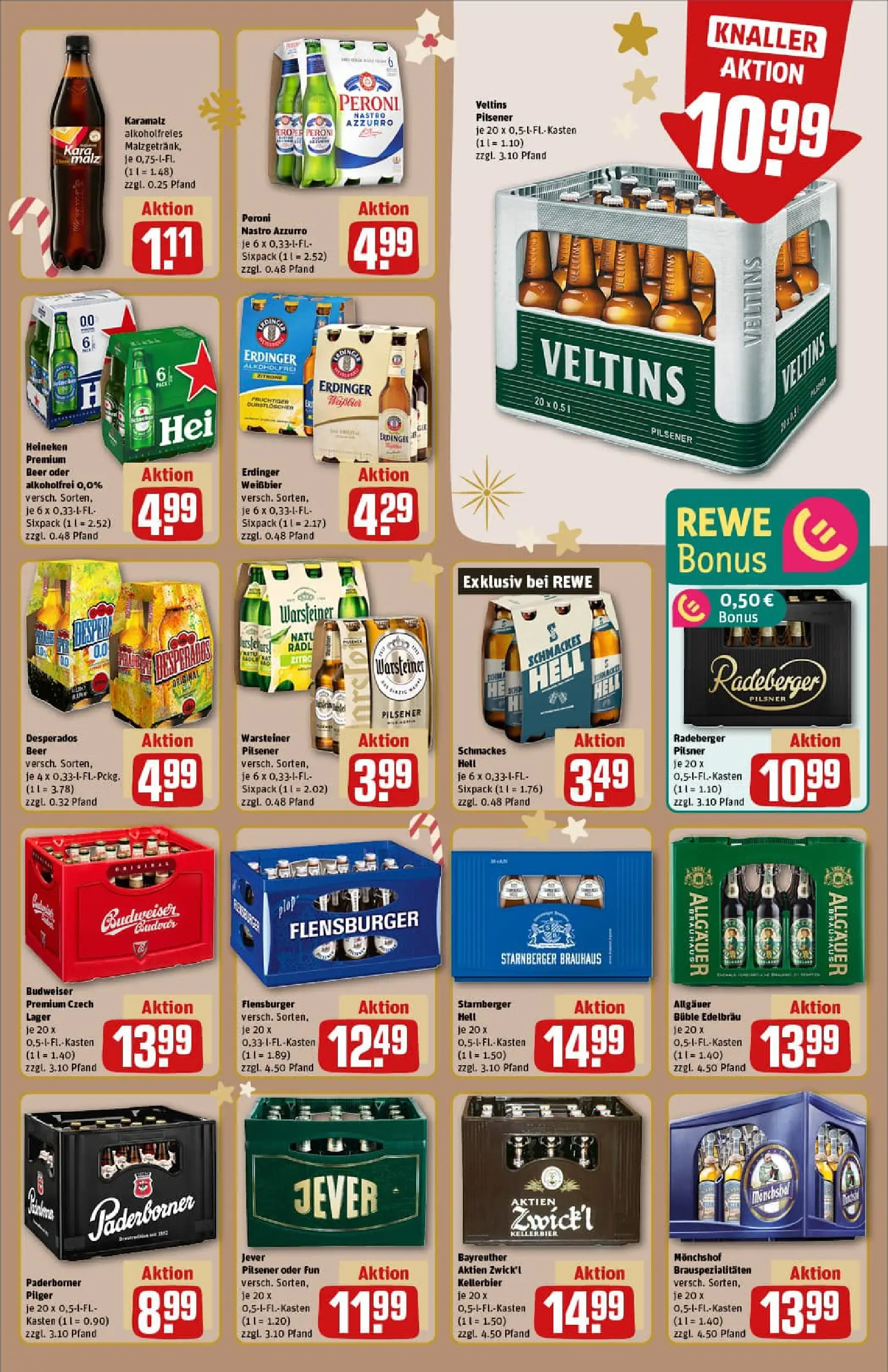 REWE Prospekt ab 07.12.2025 zum Blättern » Angebote | Seite: 21 | Produkte: Flensburger, Heineken, Jever, Veltins