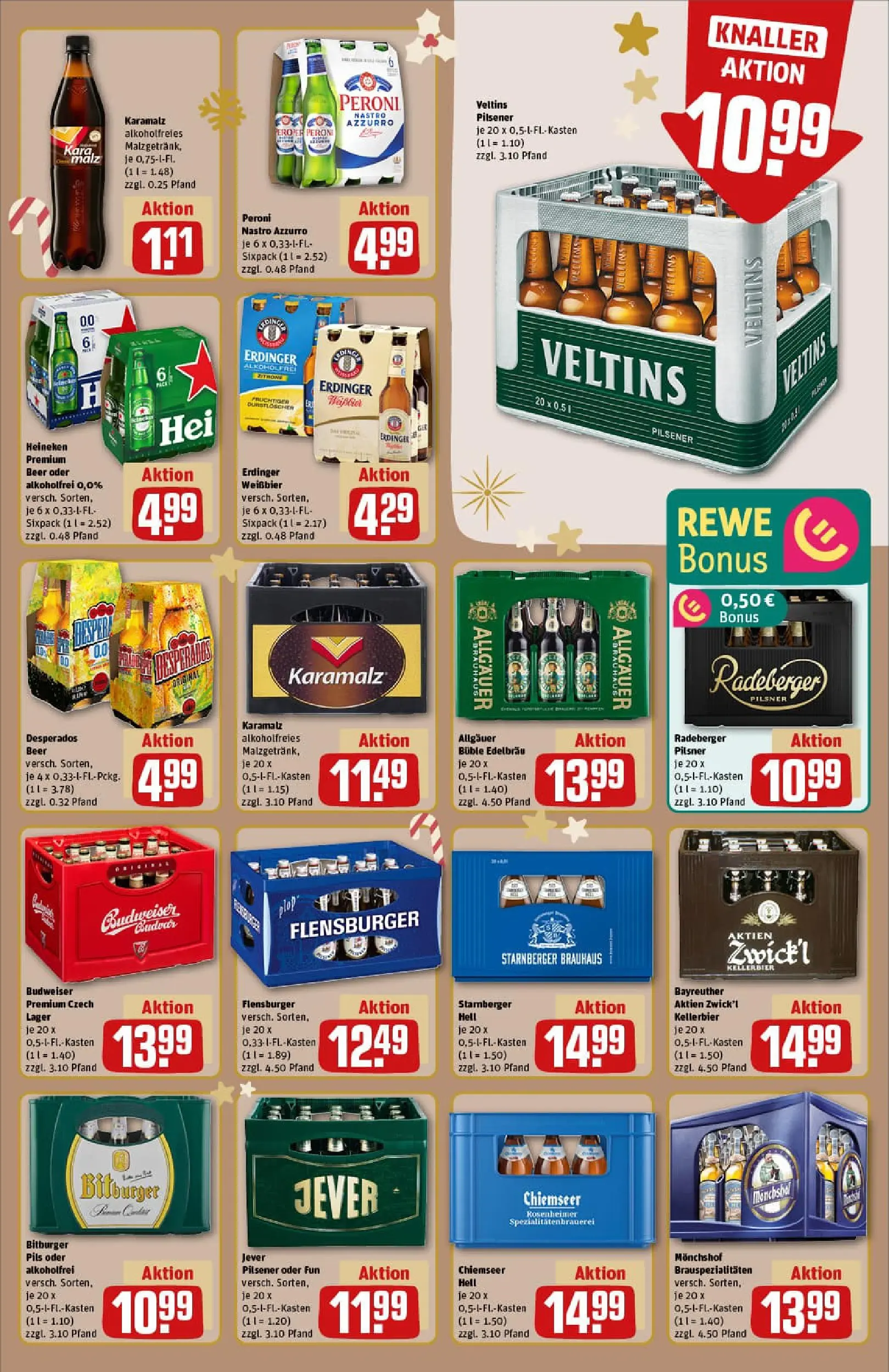REWE Prospekt ab 07.12.2025 zum Blättern » Angebote | Seite: 19 | Produkte: Weißbier, Heineken, Jever, Budweiser