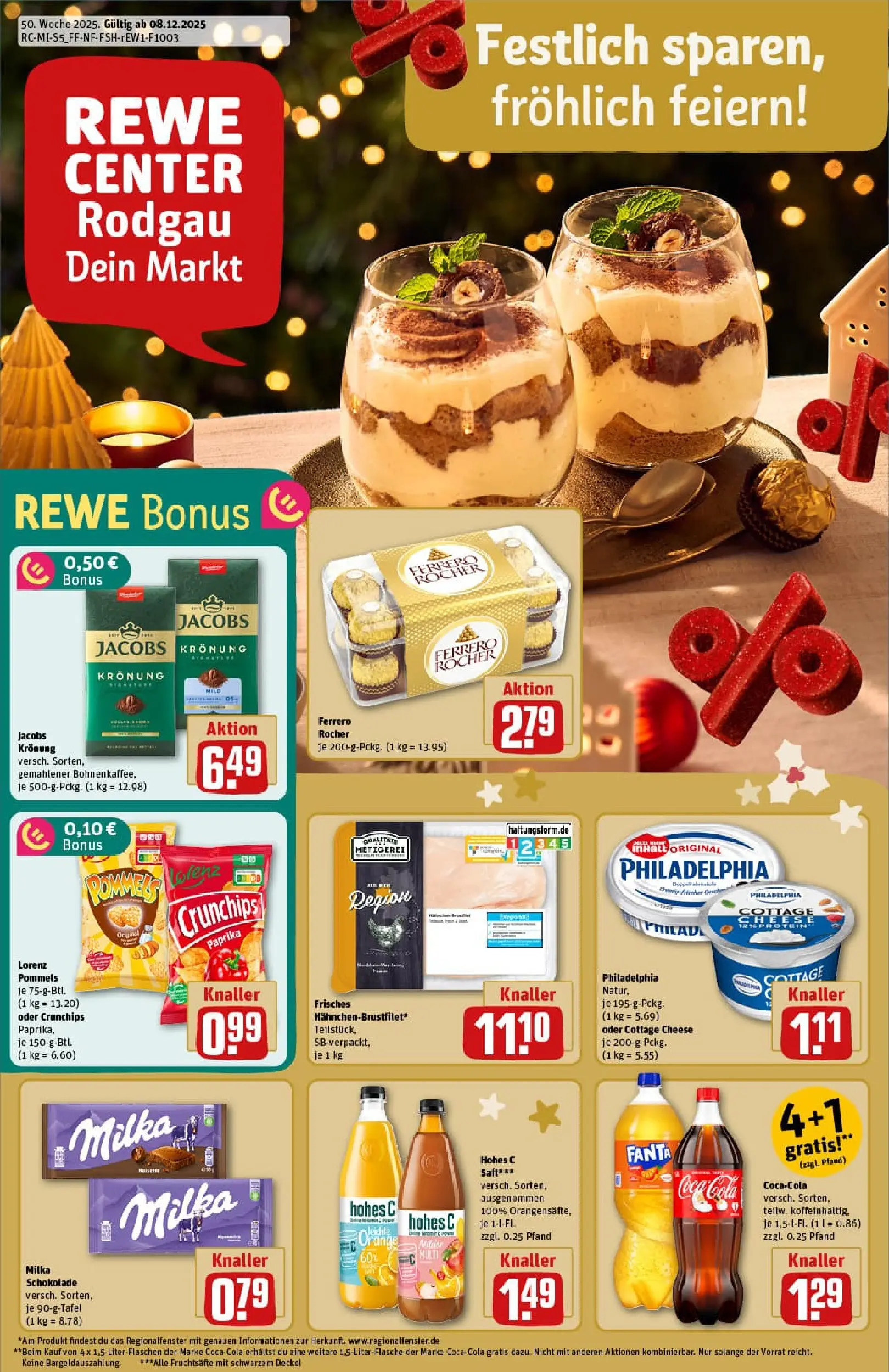 REWE Prospekt ab 07.12.2025 zum Blättern » Angebote | Seite: 1 | Produkte: Coca cola, Fanta, Ferrero rocher, Saft
