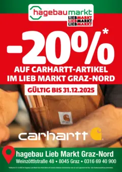 Entdecke - Hagebau Lieb Markt: Carhartt Aktion ab 08.12.2025 gültig Entdecke - Hagebau Lieb Markt: Carhartt Aktion ab 08.12.2025 gültig