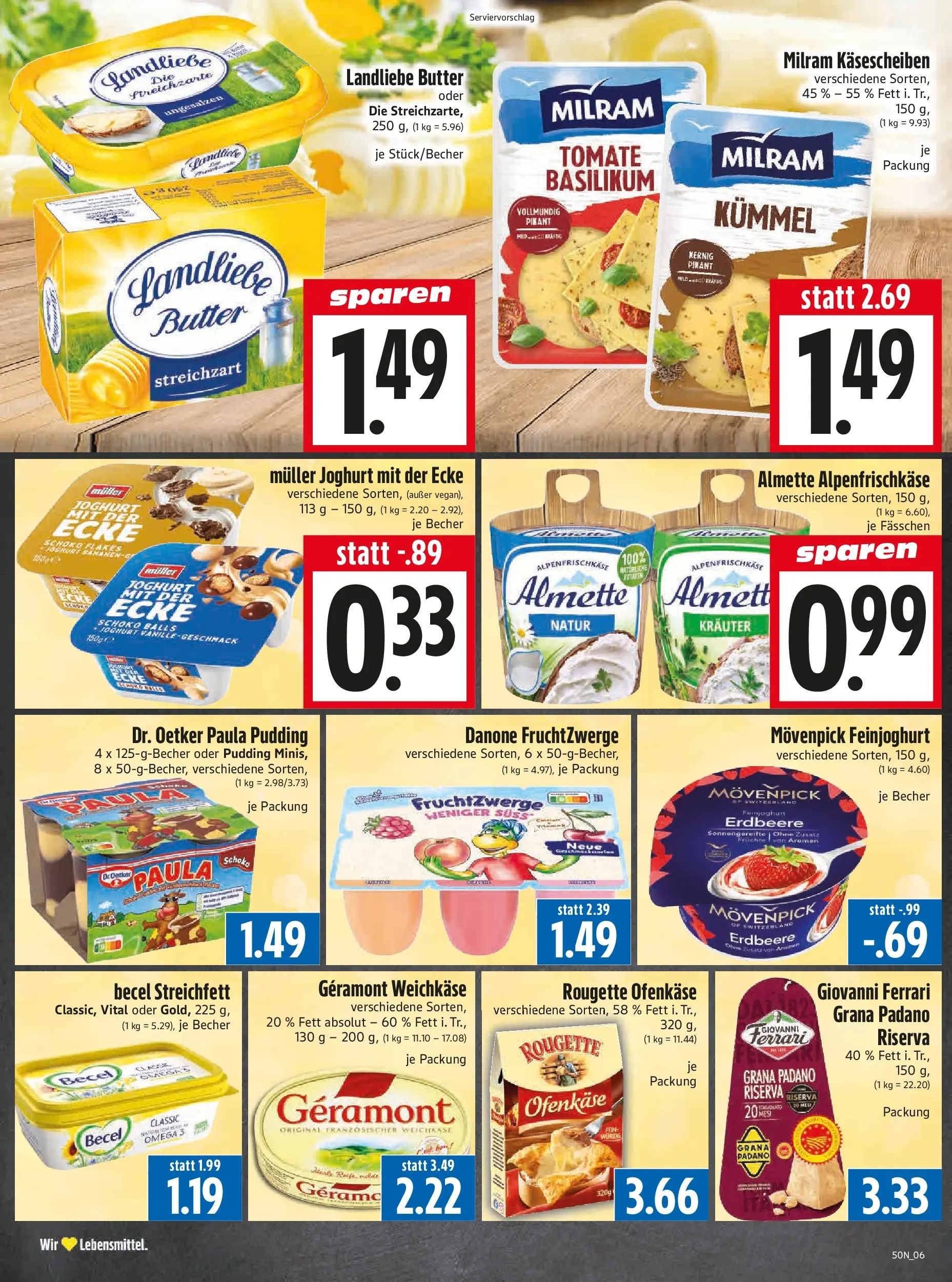 Entdecke - Edeka Hahner: Wochenangebote (ab 07.12.2025) zum Blättern | Seite: 8 | Produkte: Geramont, Almette, Butter, Wok
