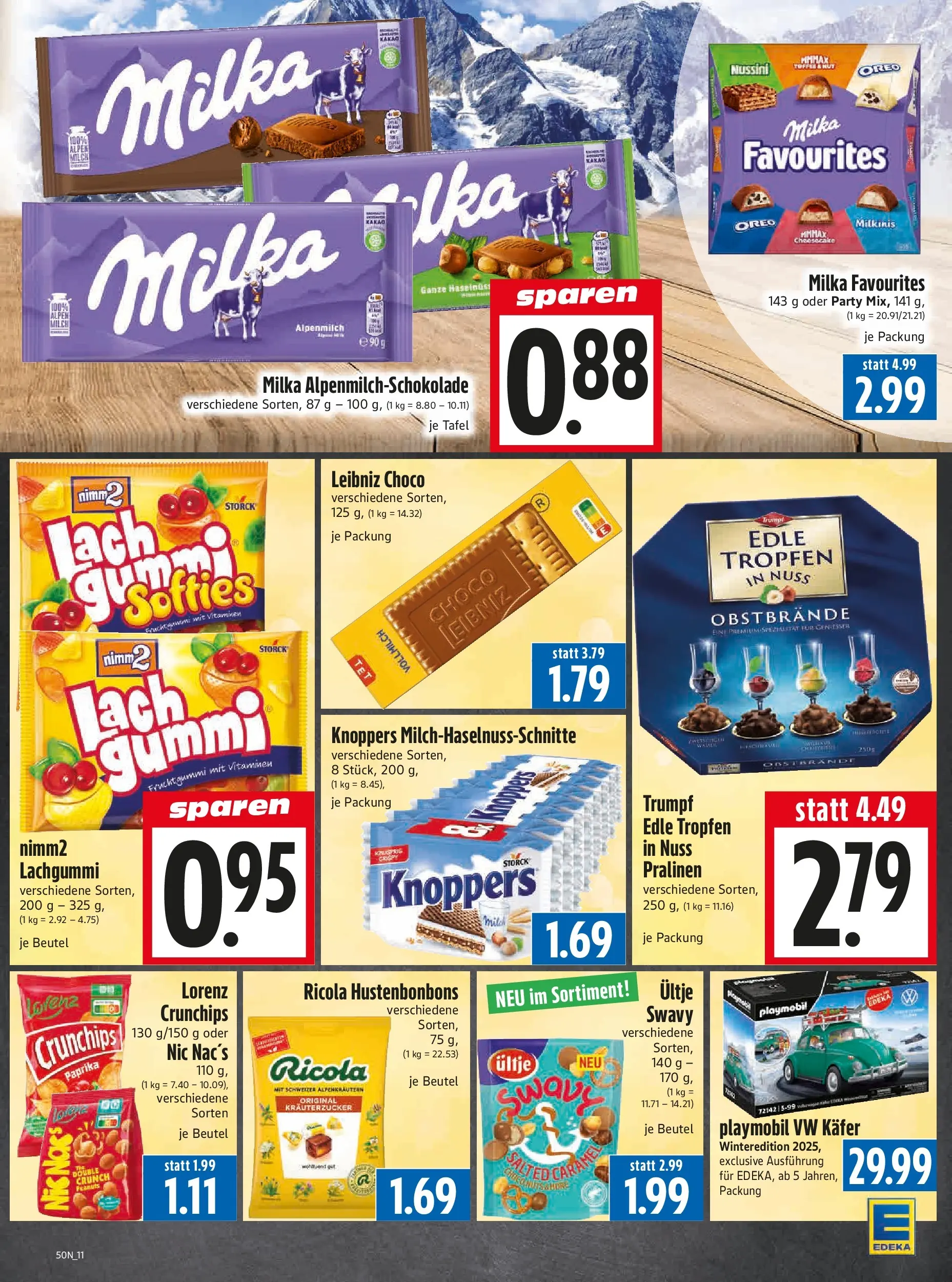 Entdecke - Edeka Hahner: Wochenangebote (ab 07.12.2025) zum Blättern | Seite: 13 | Produkte: Milch, Milka, Paprika, Knoppers