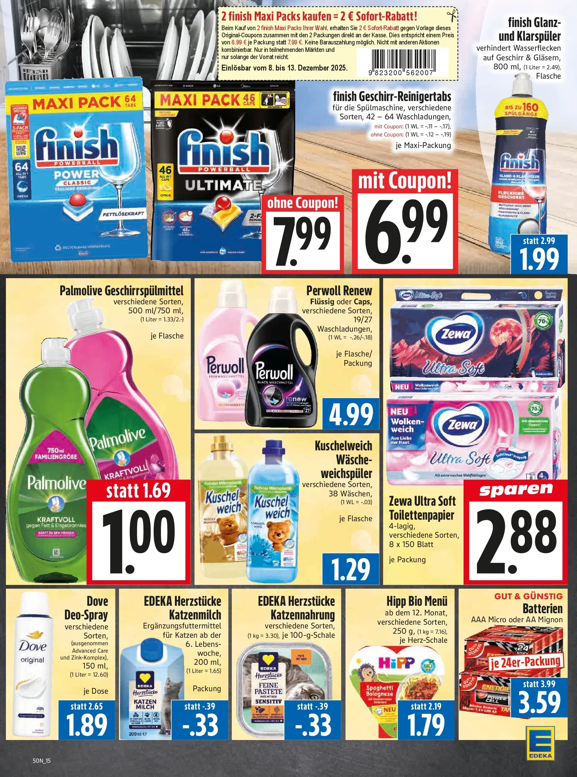 Entdecke - Edeka Hahner: Wochenangebote (ab 07.12.2025) zum Blättern | Seite: 17 | Produkte: Perwoll, Finish, Weichspüler, Klarspüler