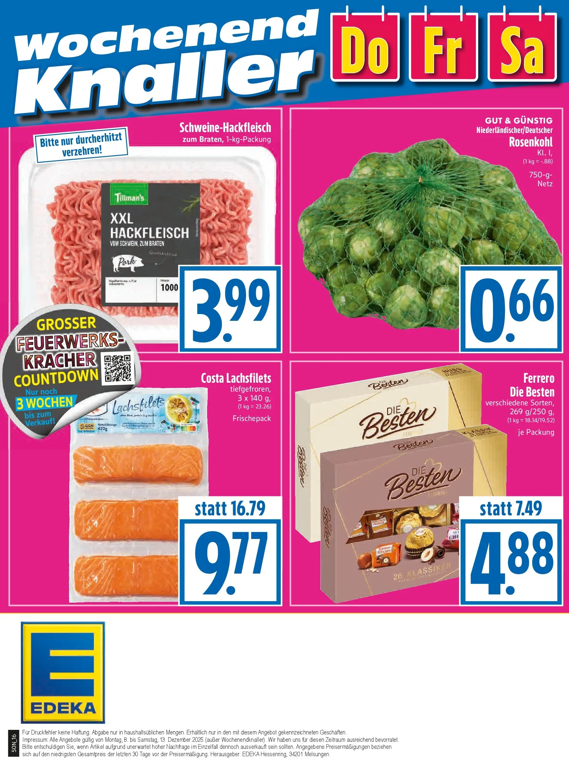 Entdecke - Edeka Hahner: Wochenangebote (ab 07.12.2025) zum Blättern | Seite: 18 | Produkte: Hackfleisch