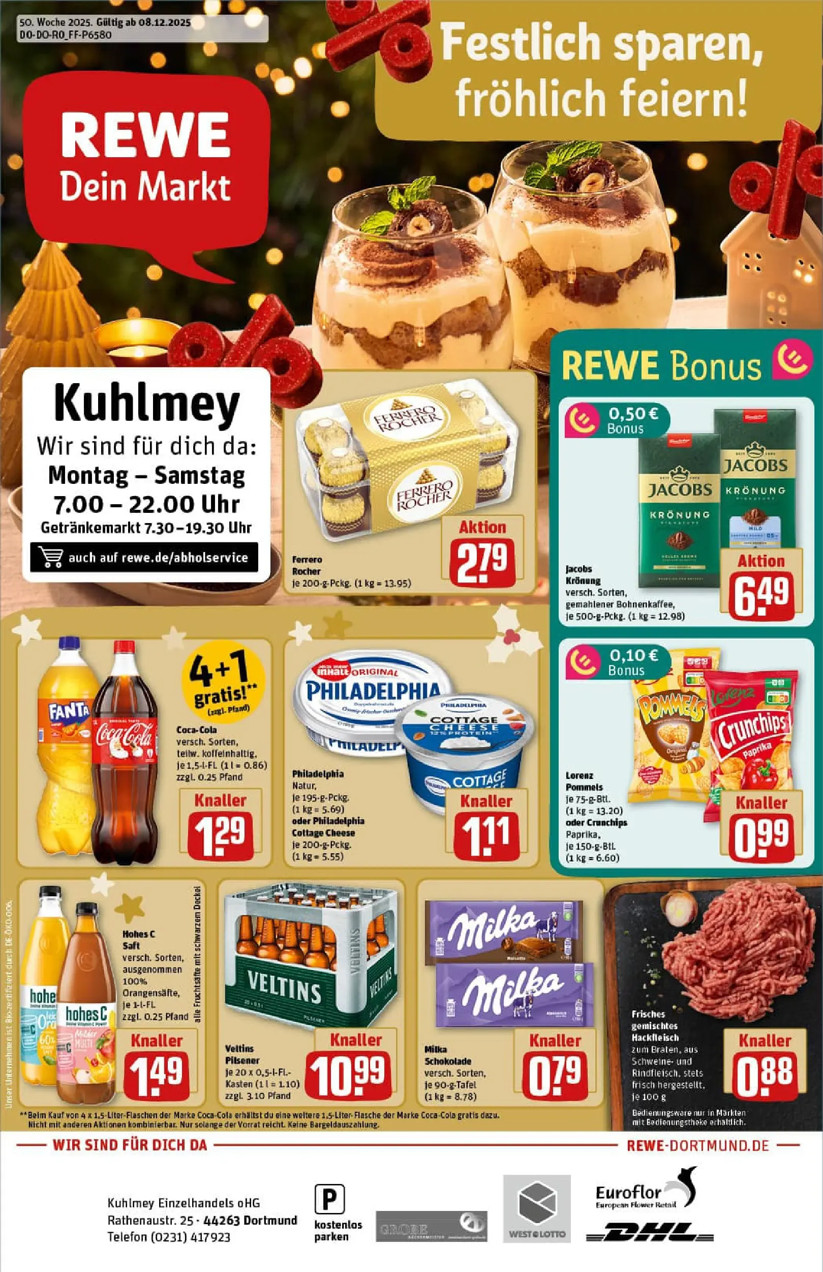 REWE Prospekt ab 07.12.2025 zum Blättern » Angebote | Seite: 1 | Produkte: Fanta, Schokolade, Philadelphia, Paprika