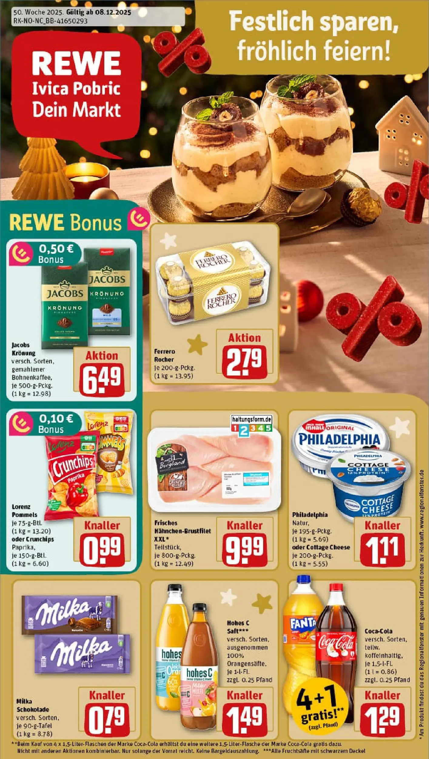 REWE Prospekt ab 07.12.2025 zum Blättern » Angebote | Seite: 1 | Produkte: Milka schokolade, Philadelphia, Saft, Chips