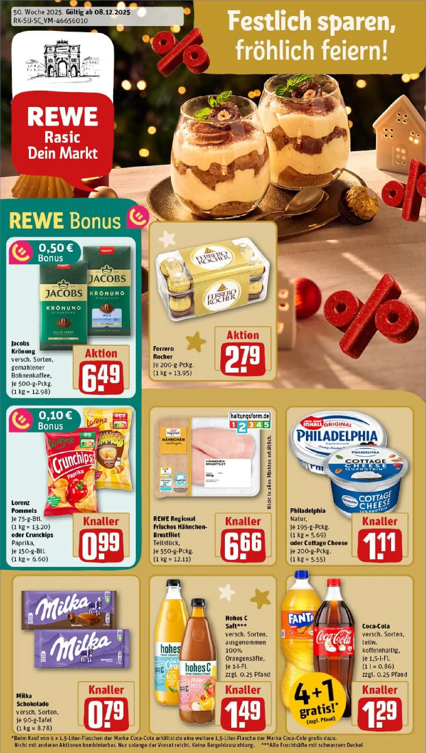 REWE Prospekt ab 07.12.2025 zum Blättern » Angebote | Seite: 1 | Produkte: Schokolade, Paprika, Hohes c, Saft