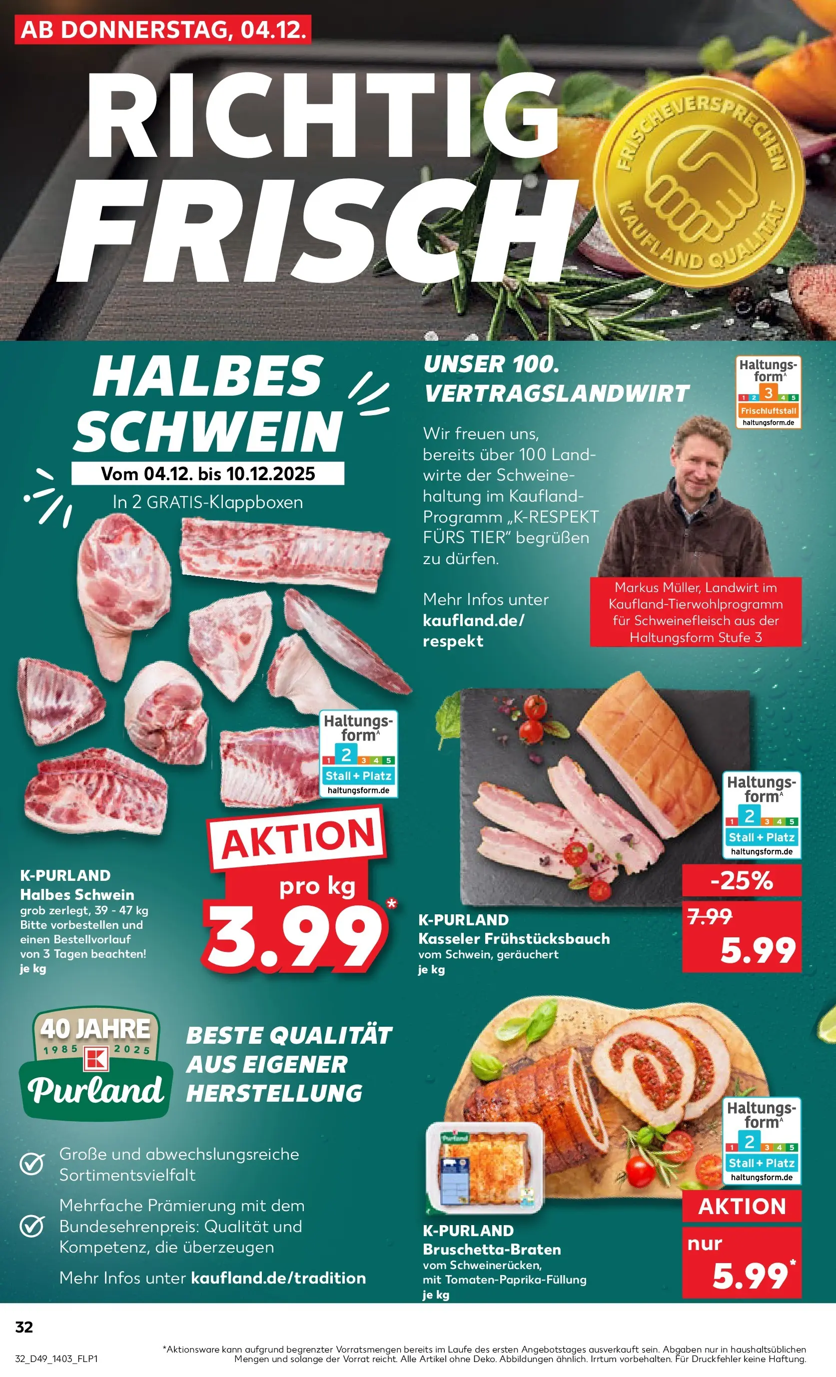 Prospekt Kaufland ab 08.12.2025 » Angebote Online zum Blättern | Seite: 32 | Produkte: Schweinefleisch