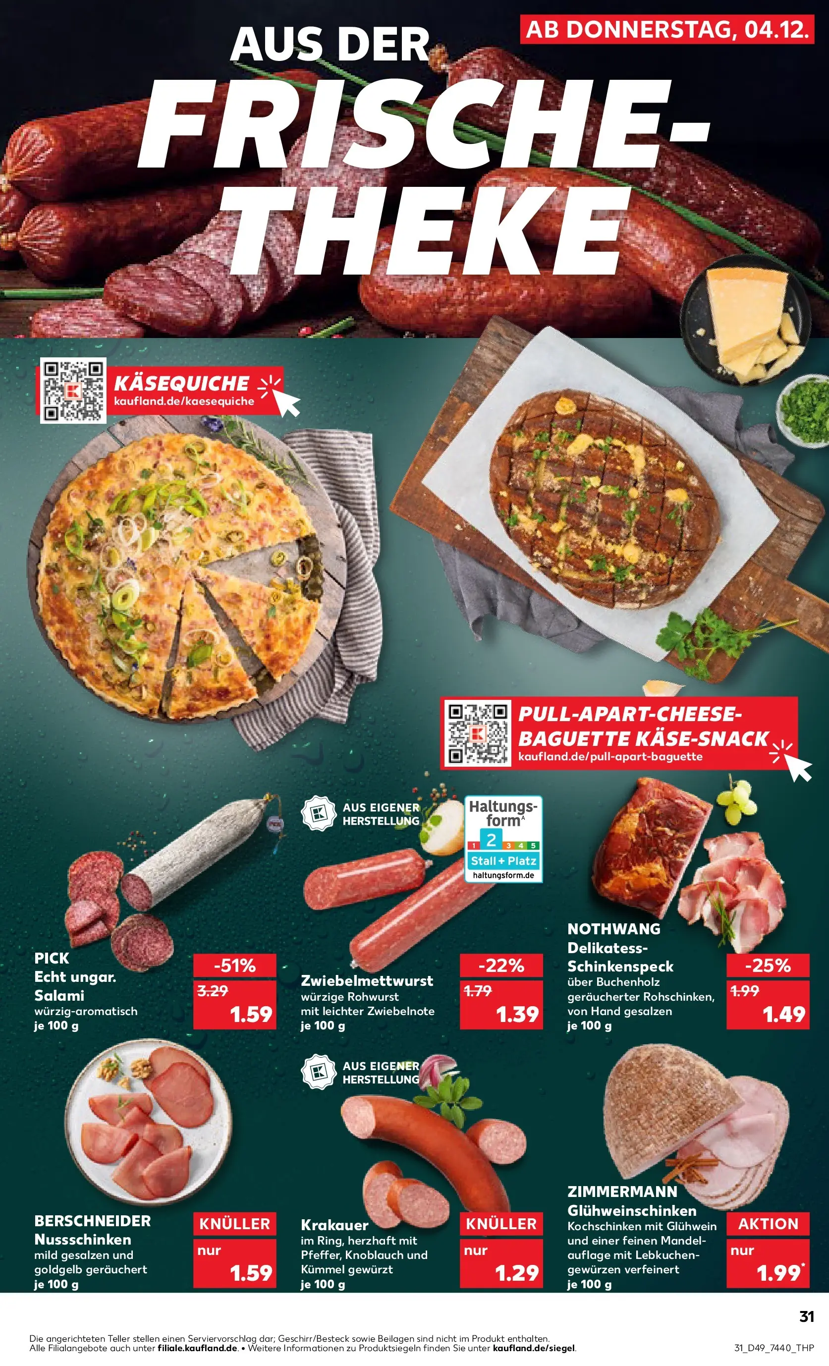 Prospekt Kaufland ab 08.12.2025 » Angebote Online zum Blättern | Seite: 31 | Produkte: Theke, Baguette, Knoblauch, Salami