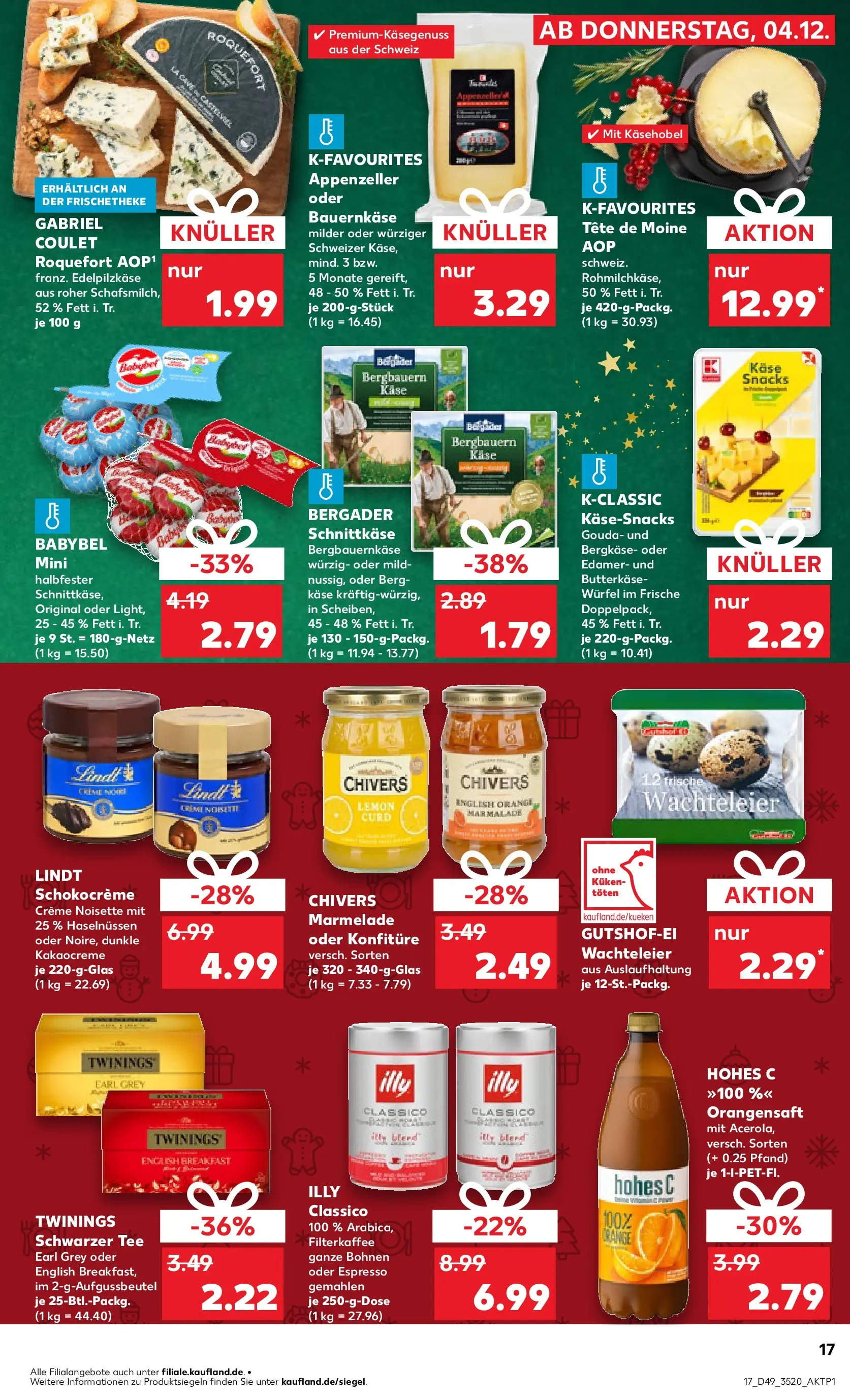 Prospekt Kaufland ab 08.12.2025 » Angebote und Werbung Online | Seite: 17 | Produkte: Creme, Babybel, Tee, Lindt Prospekt Kaufland ab 08.12.2025 » Angebote Online zum Blättern | Seite: 17 | Produkte: Creme, Babybel, Tee, Lindt