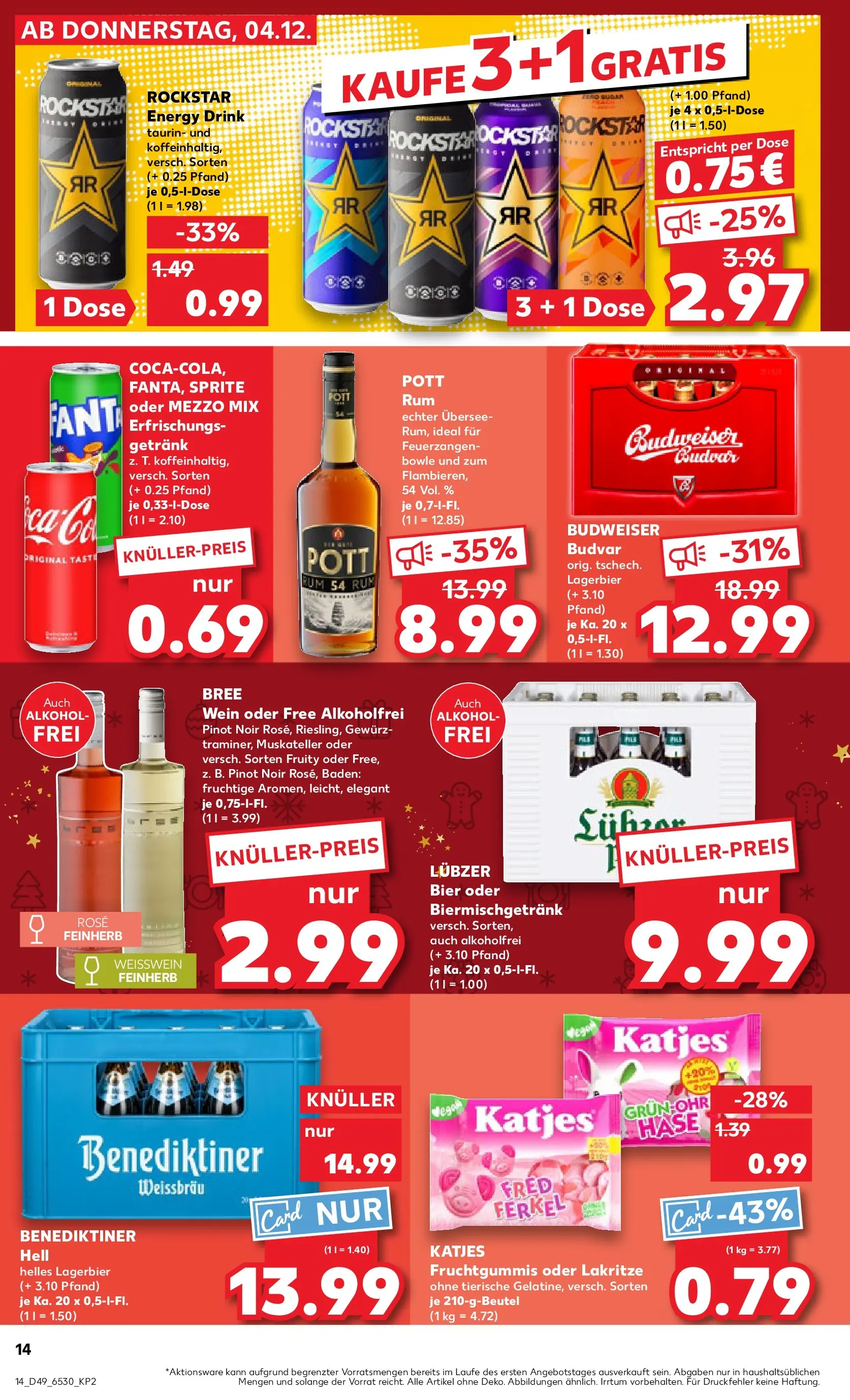 Prospekt Kaufland ab 08.12.2025 » Angebote Online zum Blättern | Seite: 14 | Produkte: Sprite, Energy, Budweiser, Lubzer