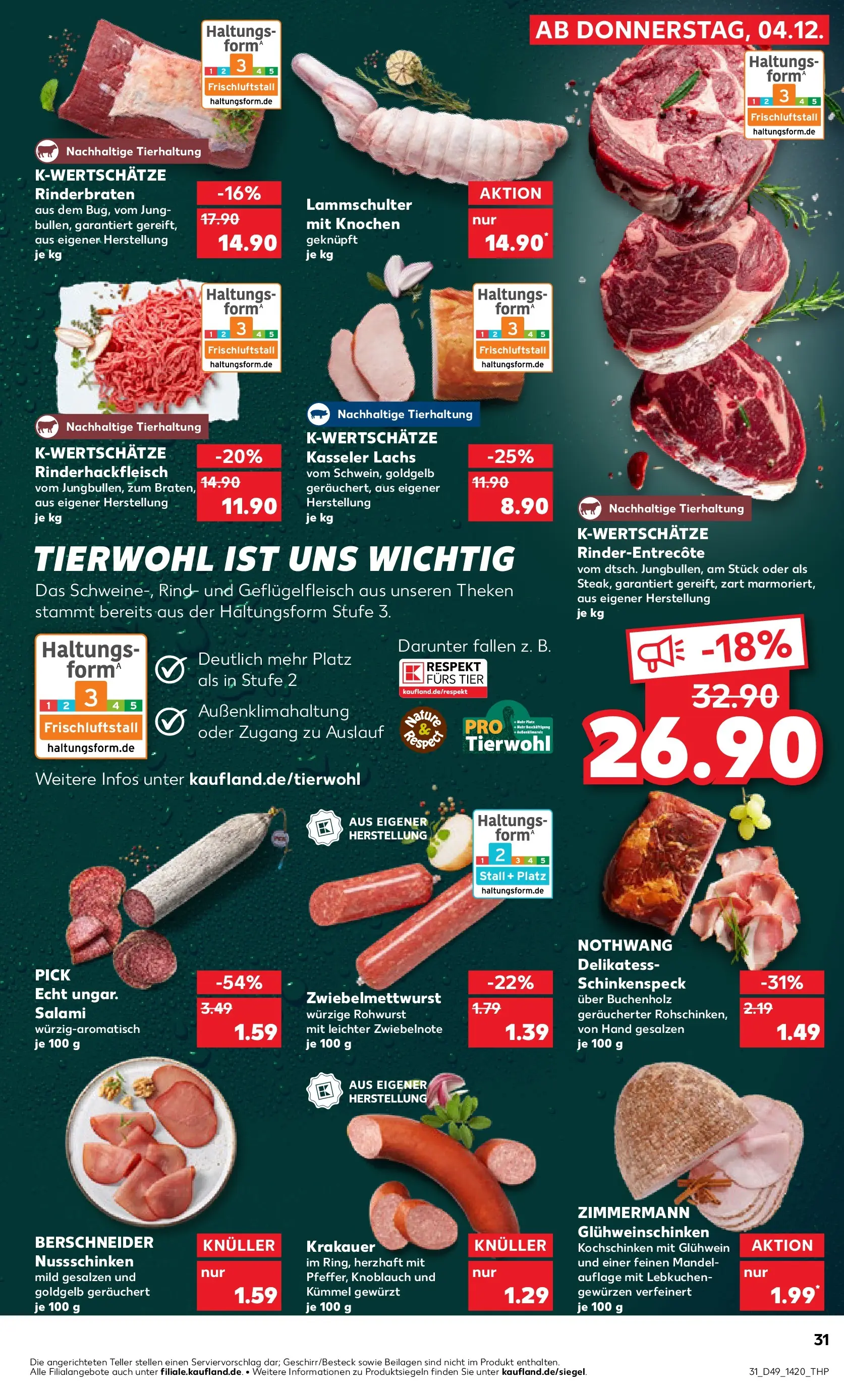 Prospekt Kaufland ab 08.12.2025 » Angebote Online zum Blättern | Seite: 31 | Produkte: Rinderbraten, Entrecote, Lachs, Knoblauch