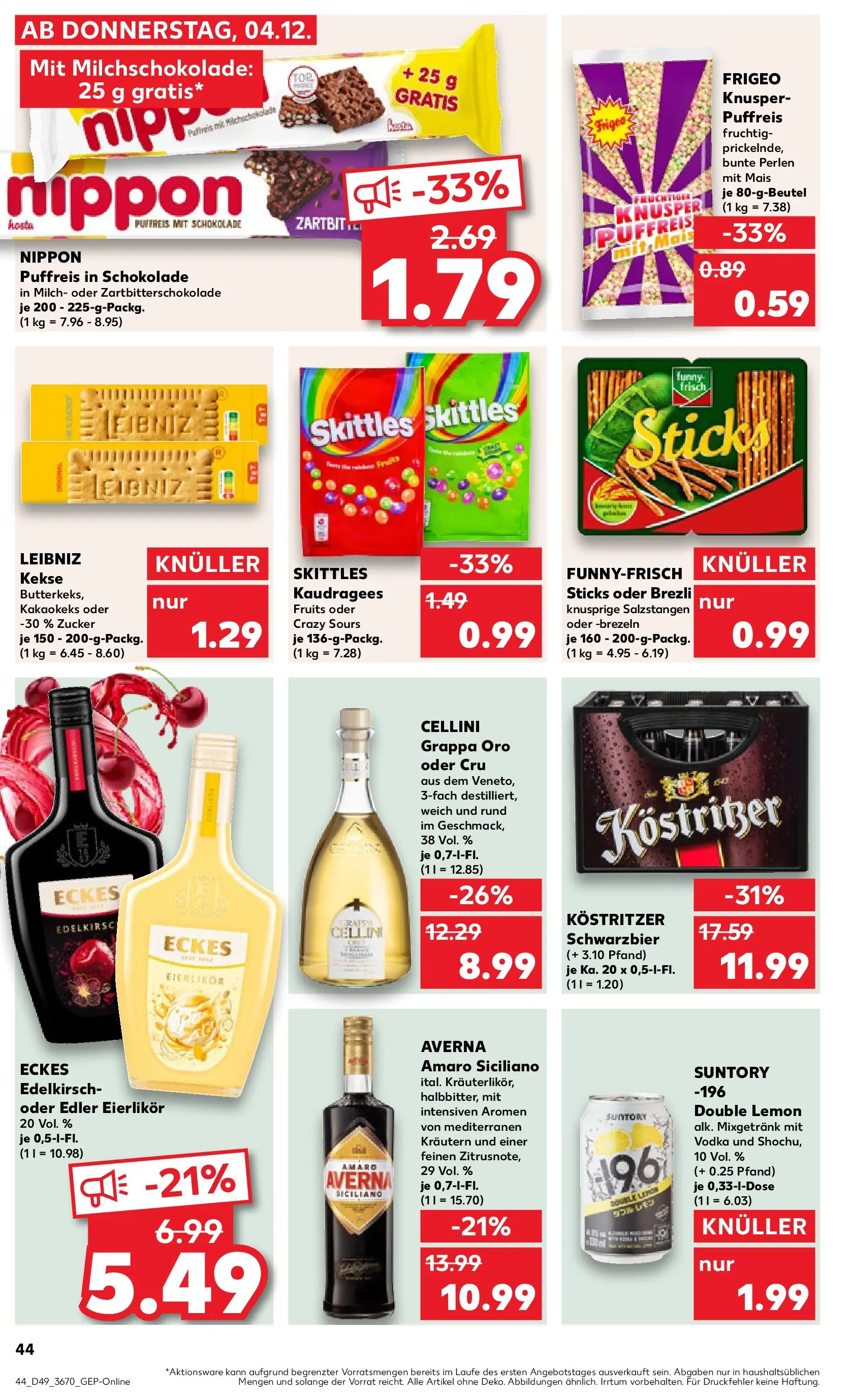 Prospekt Kaufland ab 08.12.2025 » Angebote und Werbung Online | Seite: 44 | Produkte: Milch, Kostritzer, Vodka, Kekse Prospekt Kaufland ab 08.12.2025 » Angebote Online zum Blättern | Seite: 44 | Produkte: Milch, Kostritzer, Vodka, Kekse