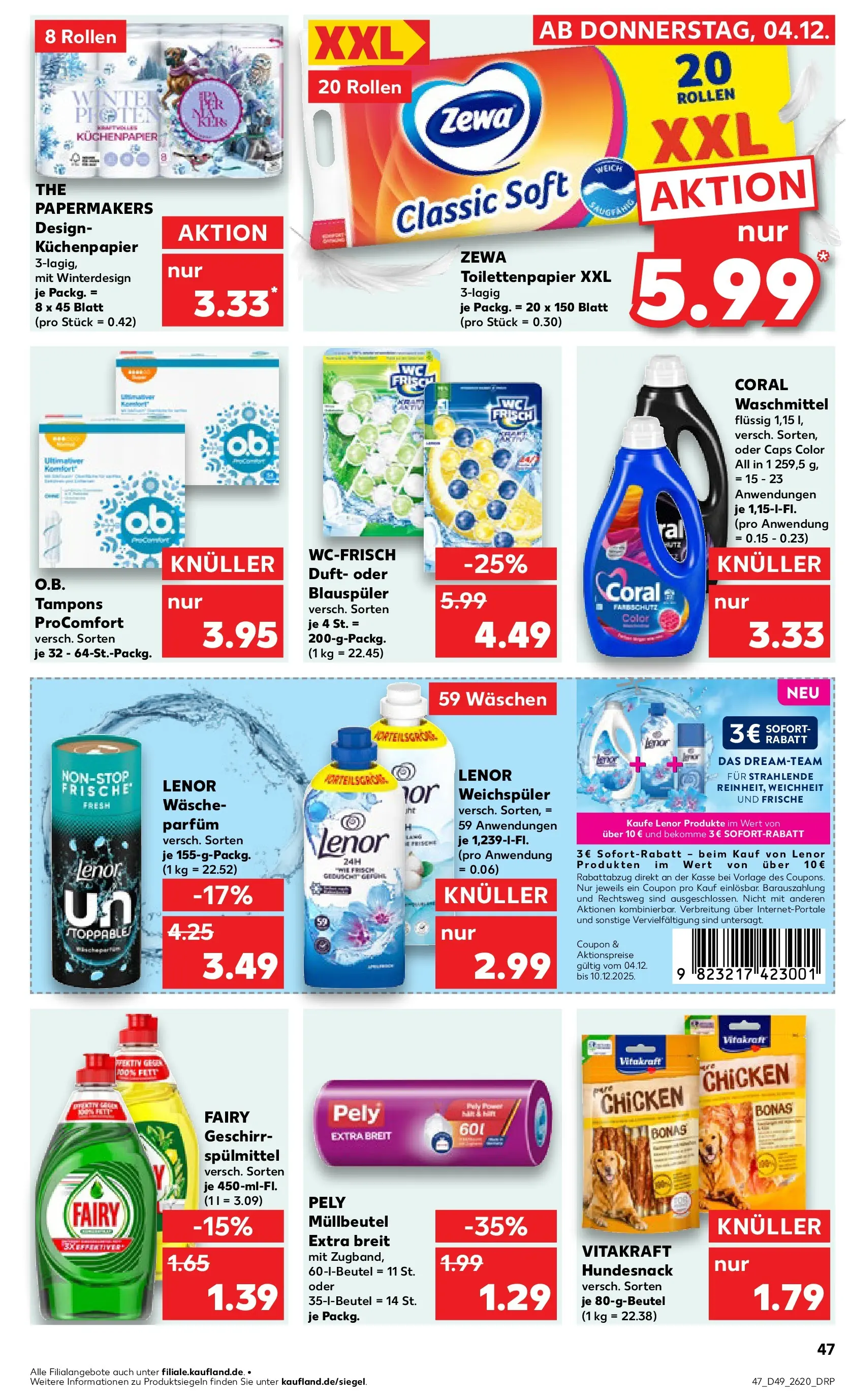 Prospekt Kaufland ab 08.12.2025 » Angebote und Werbung Online | Seite: 47 | Produkte: Coral waschmittel, Zewa, Waschmittel, Toilettenpapier Prospekt Kaufland ab 08.12.2025 » Angebote Online zum Blättern | Seite: 47 | Produkte: Coral waschmittel, Zewa, Waschmittel, Toilettenpapier