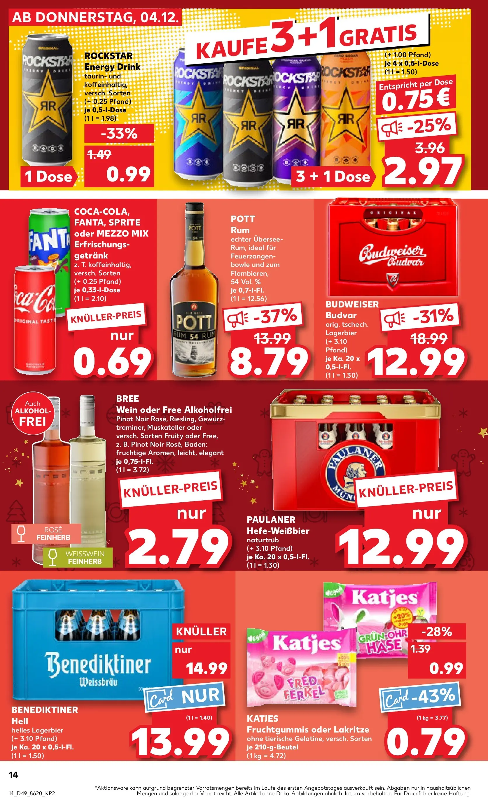 Prospekt Kaufland ab 08.12.2025 » Angebote Online zum Blättern | Seite: 14 | Produkte: Mezzo mix, Sprite, Energy, Wein
