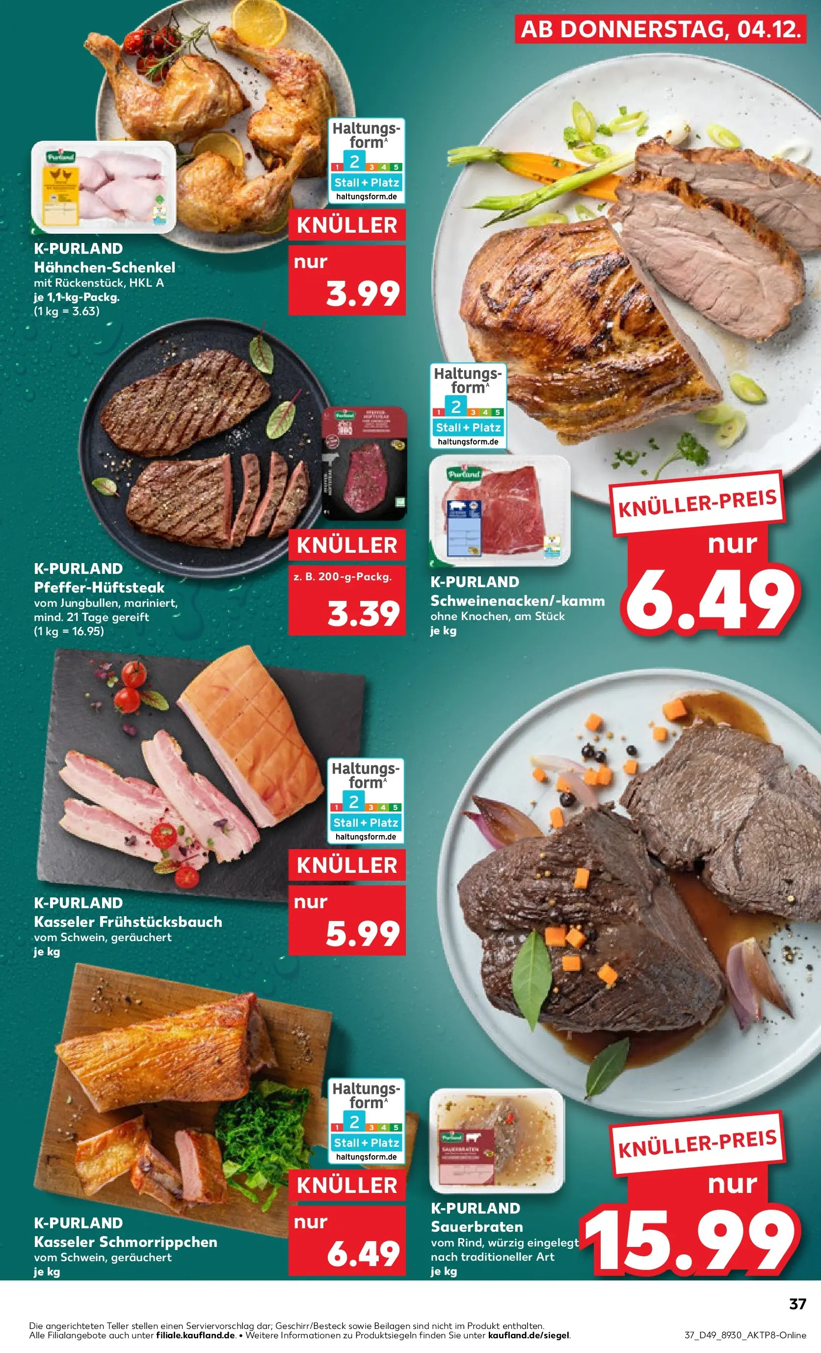 Prospekt Kaufland ab 07.12.2025 » Angebote Online zum Blättern | Seite: 37 | Produkte: Hahnchenschenkel, Steak