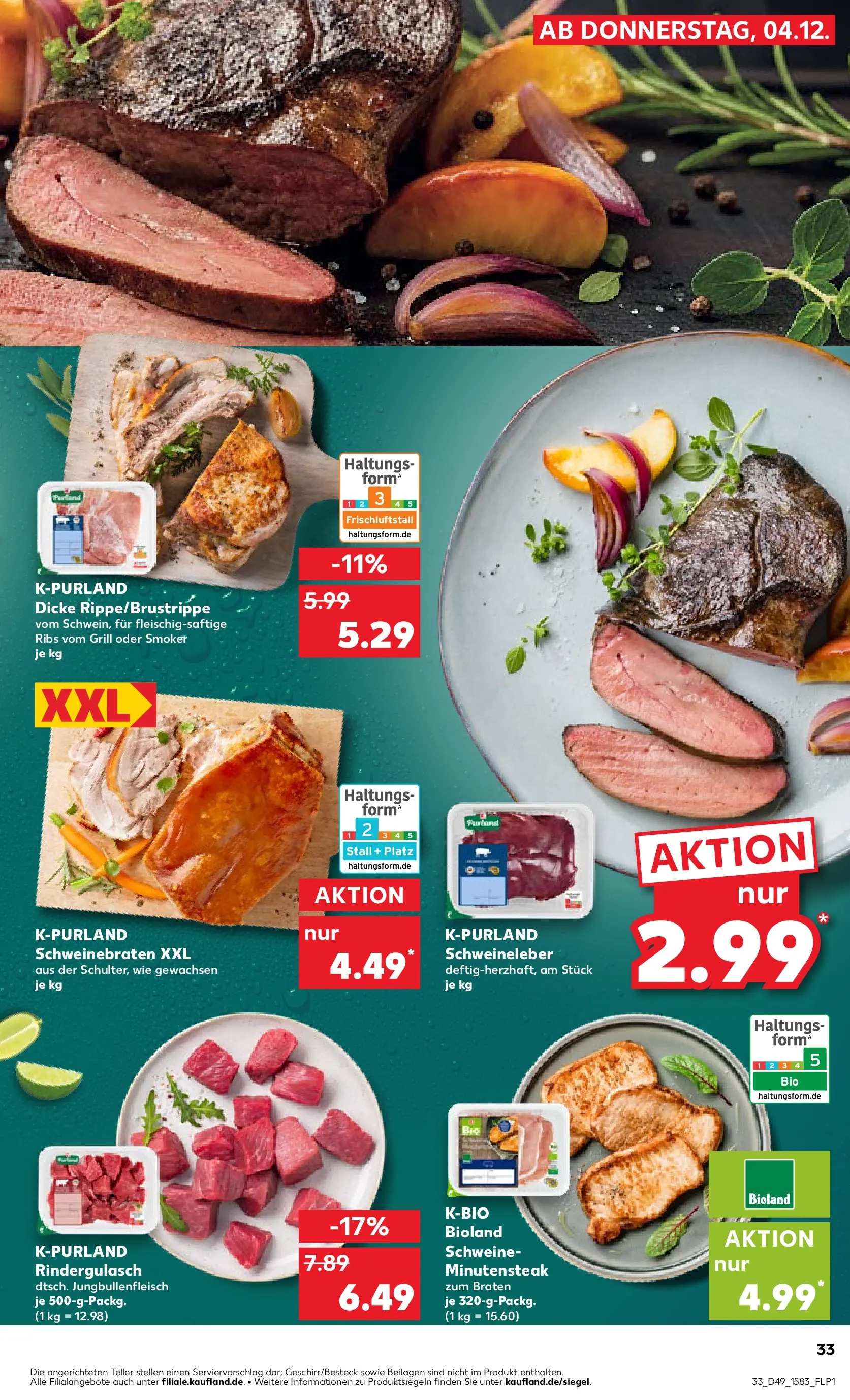 Prospekt Kaufland ab 07.12.2025 » Angebote und Werbung Online | Seite: 33 | Produkte: Grill, Rindergulasch Prospekt Kaufland ab 07.12.2025 » Angebote Online zum Blättern | Seite: 33 | Produkte: Grill, Rindergulasch