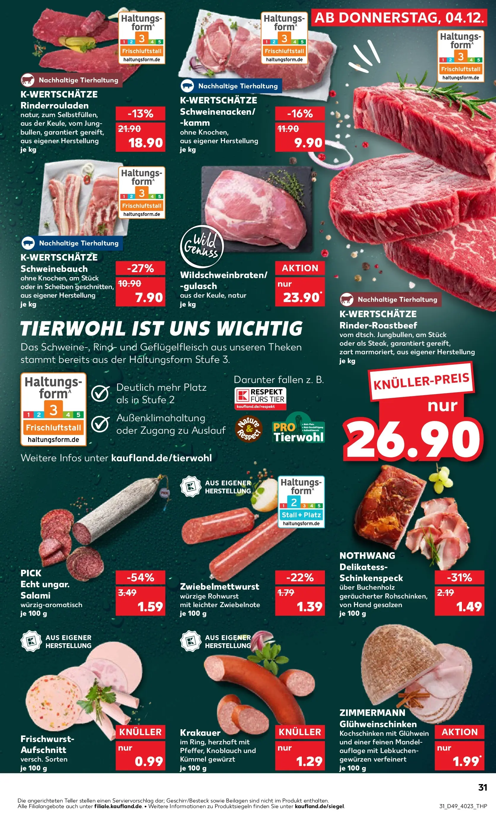 Prospekt Kaufland ab 08.12.2025 » Angebote und Werbung Online | Seite: 31 | Produkte: Rinderrouladen, Gulasch, Knoblauch, Salami Prospekt Kaufland ab 08.12.2025 » Angebote Online zum Blättern | Seite: 31 | Produkte: Rinderrouladen, Gulasch, Knoblauch, Salami