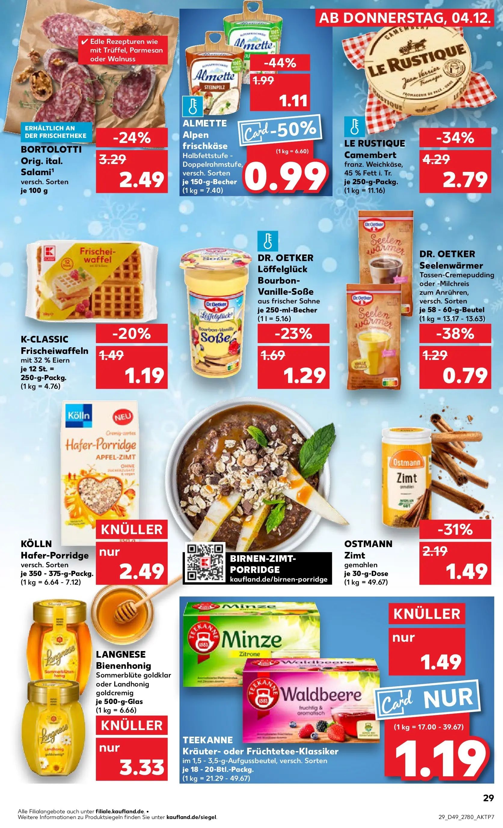 Prospekt Kaufland ab 08.12.2025 » Angebote Online zum Blättern | Seite: 29 | Produkte: Pudding, Teekanne, Bourbon, Frischkase