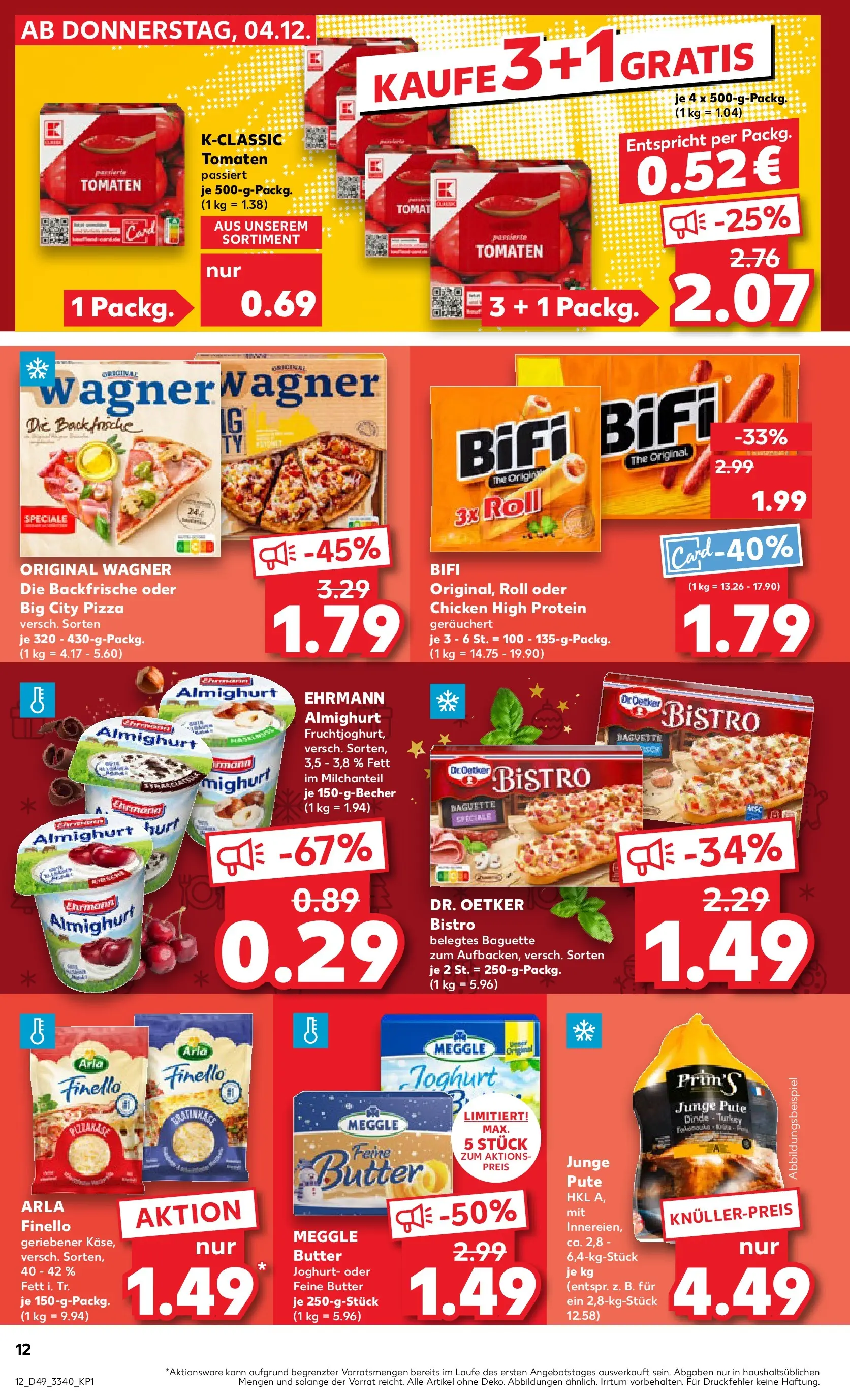 Prospekt Kaufland ab 08.12.2025 » Angebote Online zum Blättern | Seite: 12 | Produkte: Ehrmann almighurt, Butter, Joghurt, Meggle butter