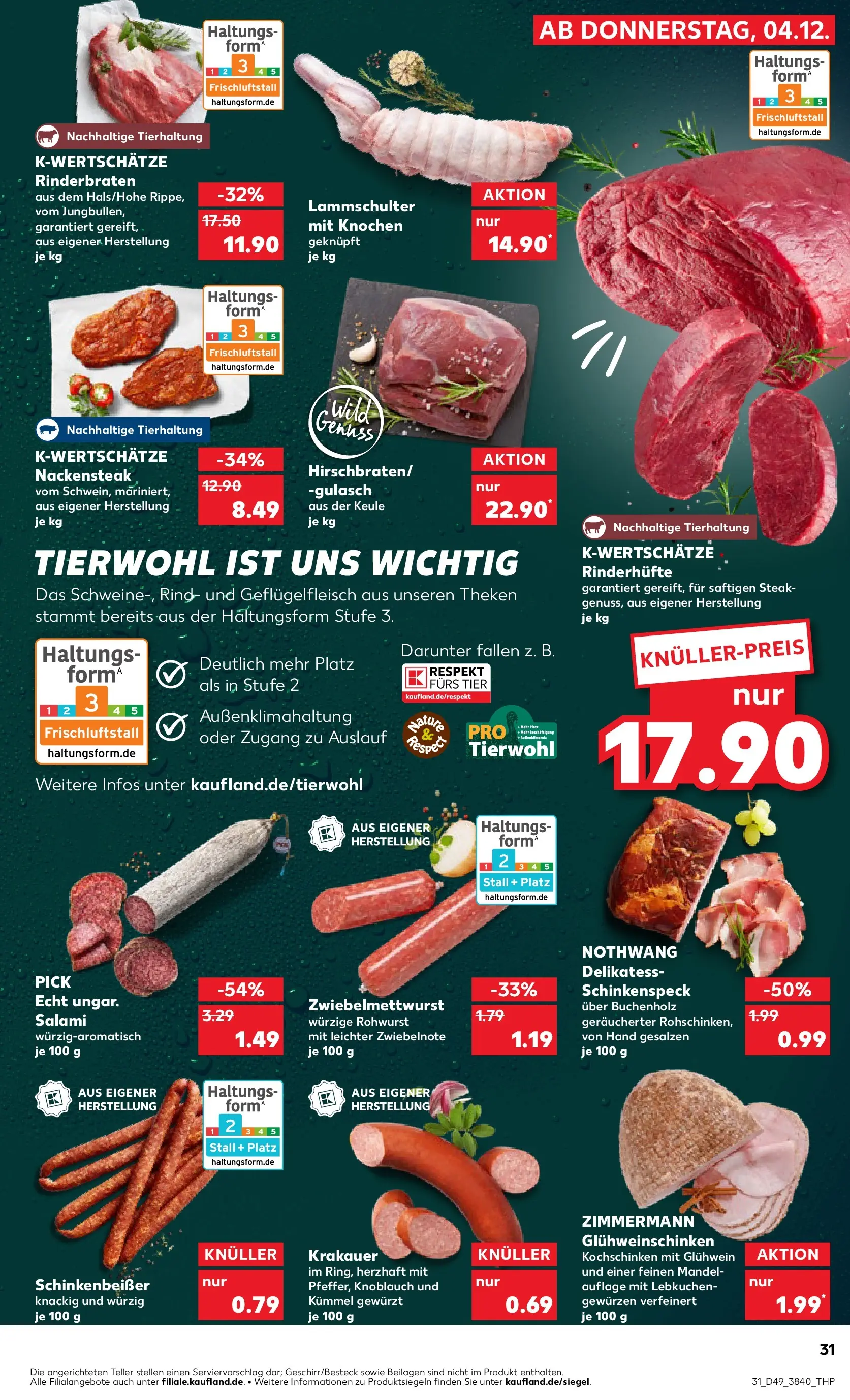 Prospekt Kaufland ab 08.12.2025 » Angebote und Werbung Online | Seite: 31 | Produkte: Rinderbraten, Knoblauch, Salami, Steak Prospekt Kaufland ab 08.12.2025 » Angebote Online zum Blättern | Seite: 31 | Produkte: Rinderbraten, Knoblauch, Salami, Steak