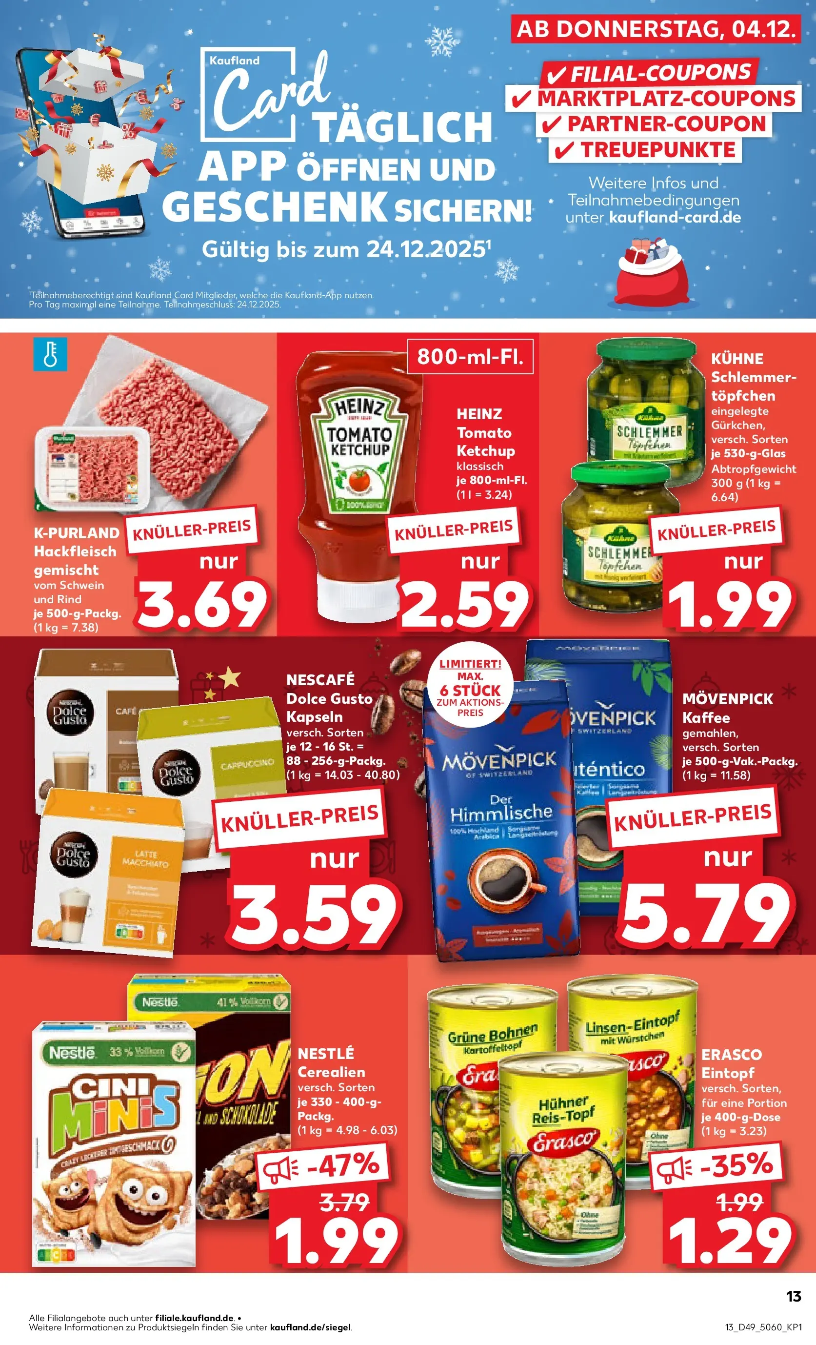 Prospekt Kaufland ab 08.12.2025 » Angebote und Werbung Online | Seite: 13 | Produkte: Kaffee, Schokolade, Movenpick kaffee, Dolce gusto Prospekt Kaufland ab 08.12.2025 » Angebote Online zum Blättern | Seite: 13 | Produkte: Kaffee, Schokolade, Movenpick kaffee, Dolce gusto